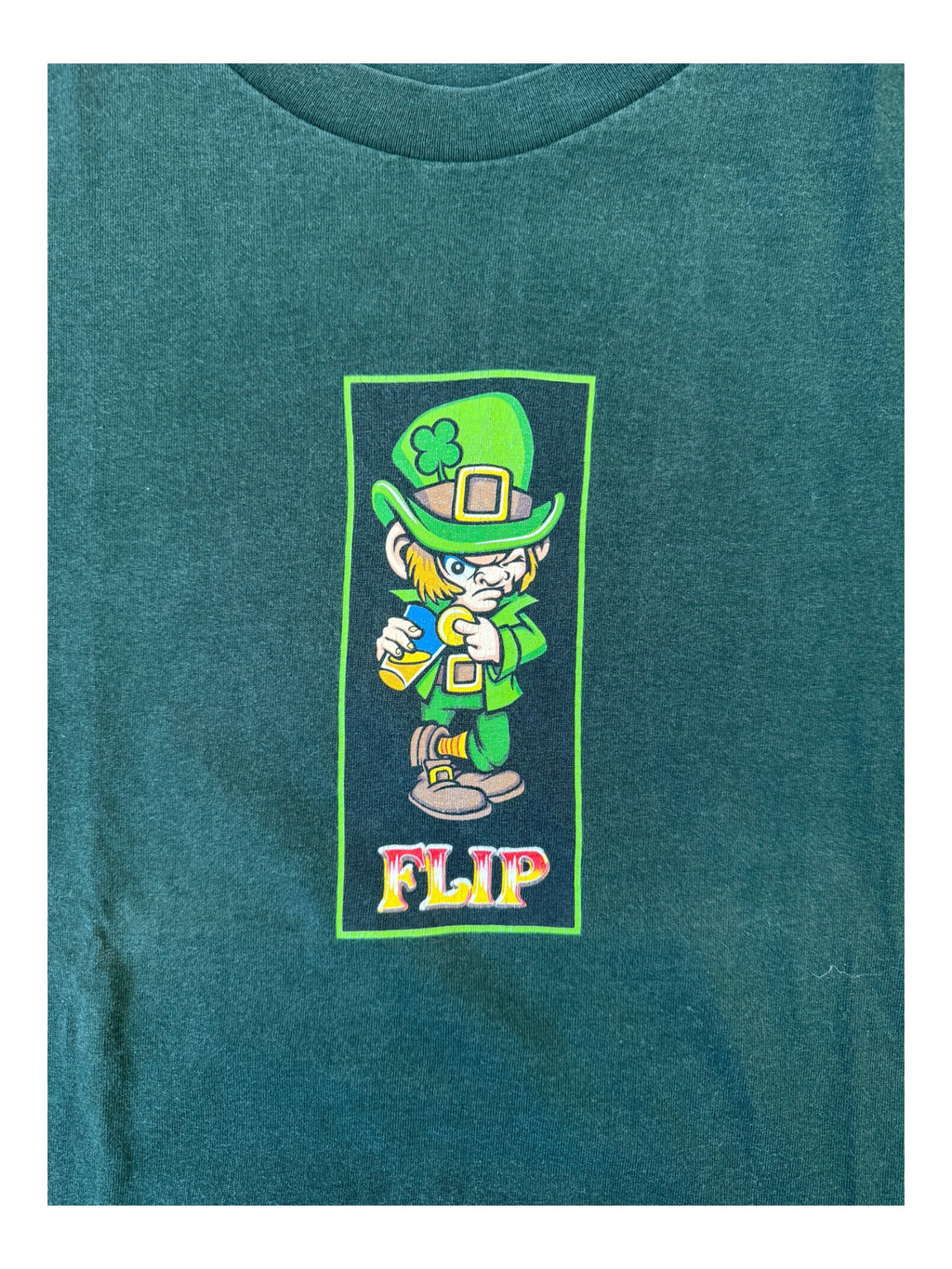 Flip Skateboards 90s Green Leprachaun T-Shirt Size XL