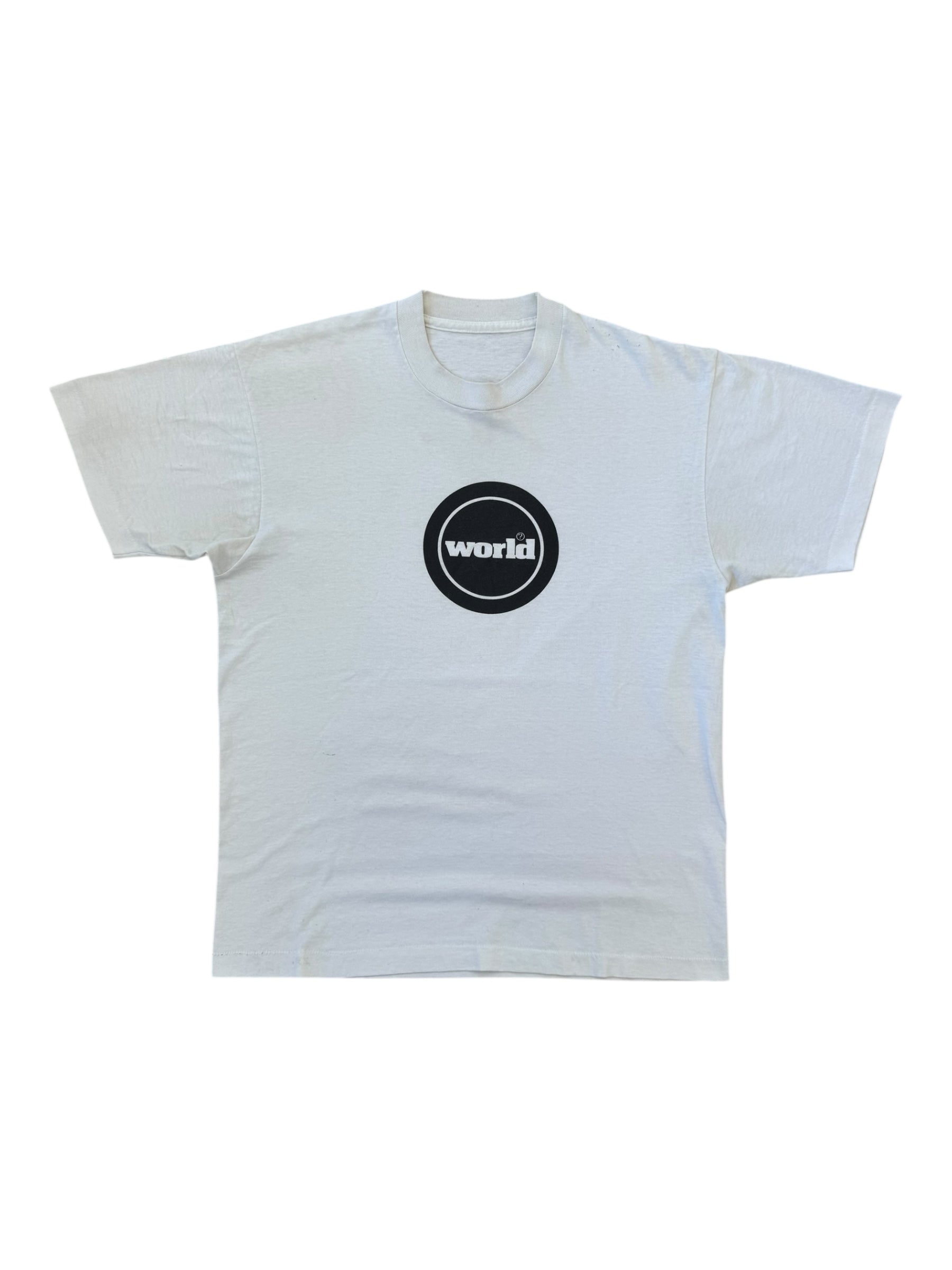 X-Large 90s World Fuct Logo Rip White T-Shirt Size Large