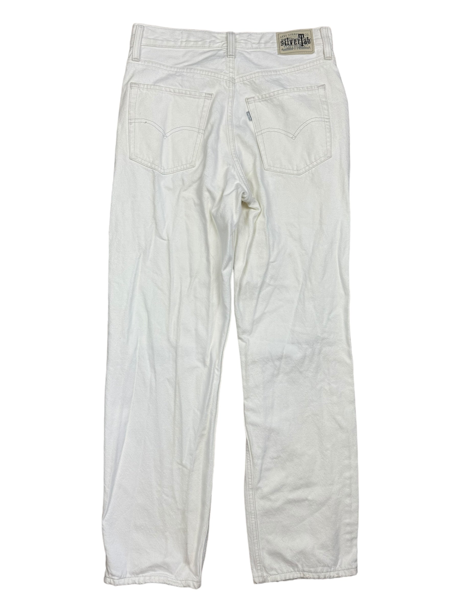 Levis Silver Tab "94 Baggy" Jeans Mens 28 Relaxed Fit White Denim