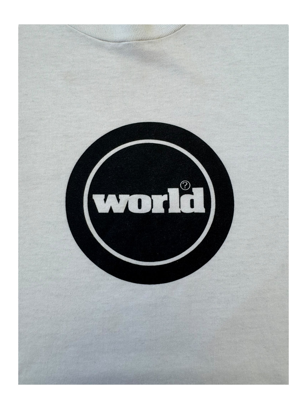 X-Large 90s World Fuct Logo Rip White T-Shirt Size Large