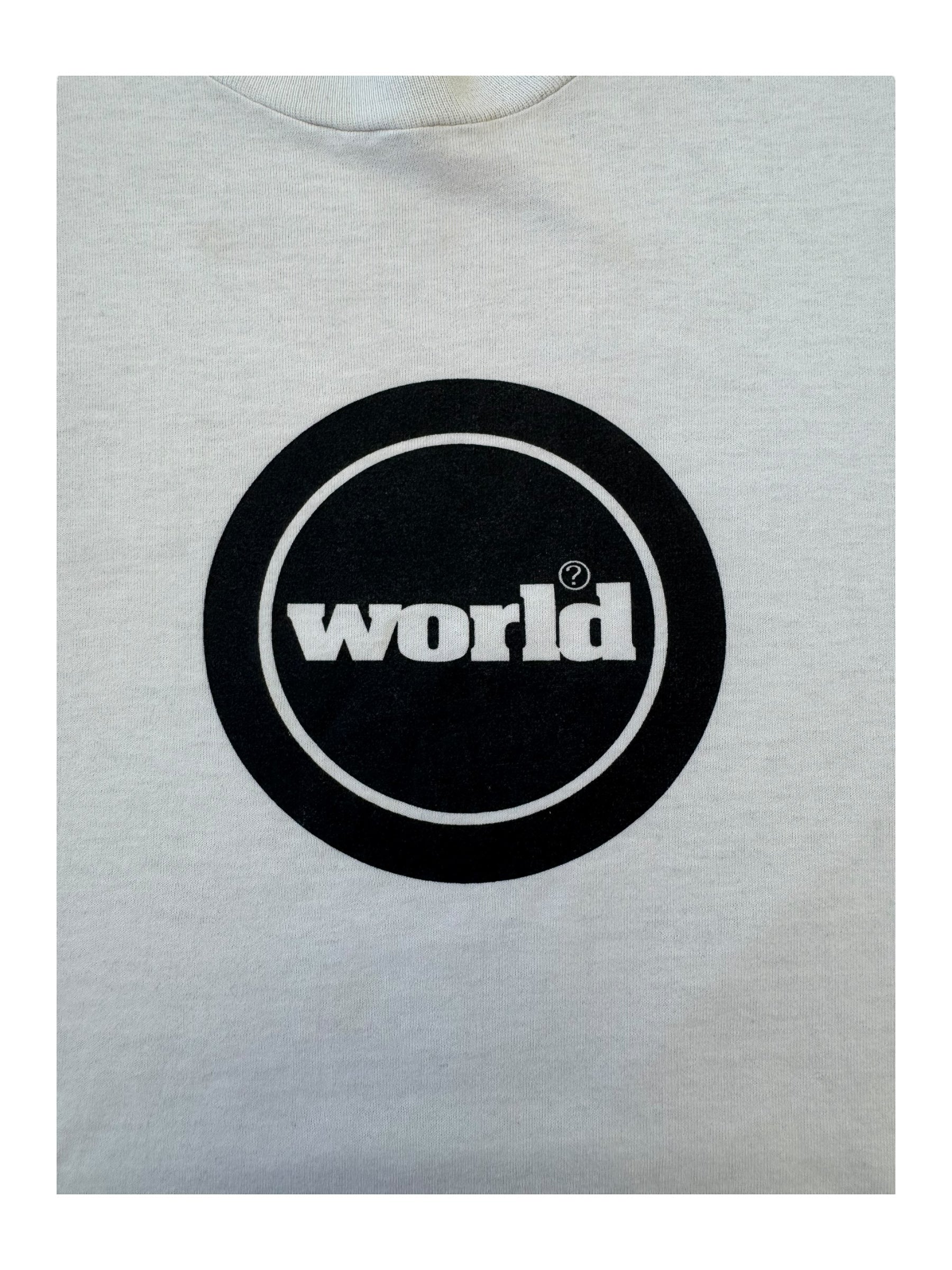 X-Large 90s World Fuct Logo Rip White T-Shirt Size Large