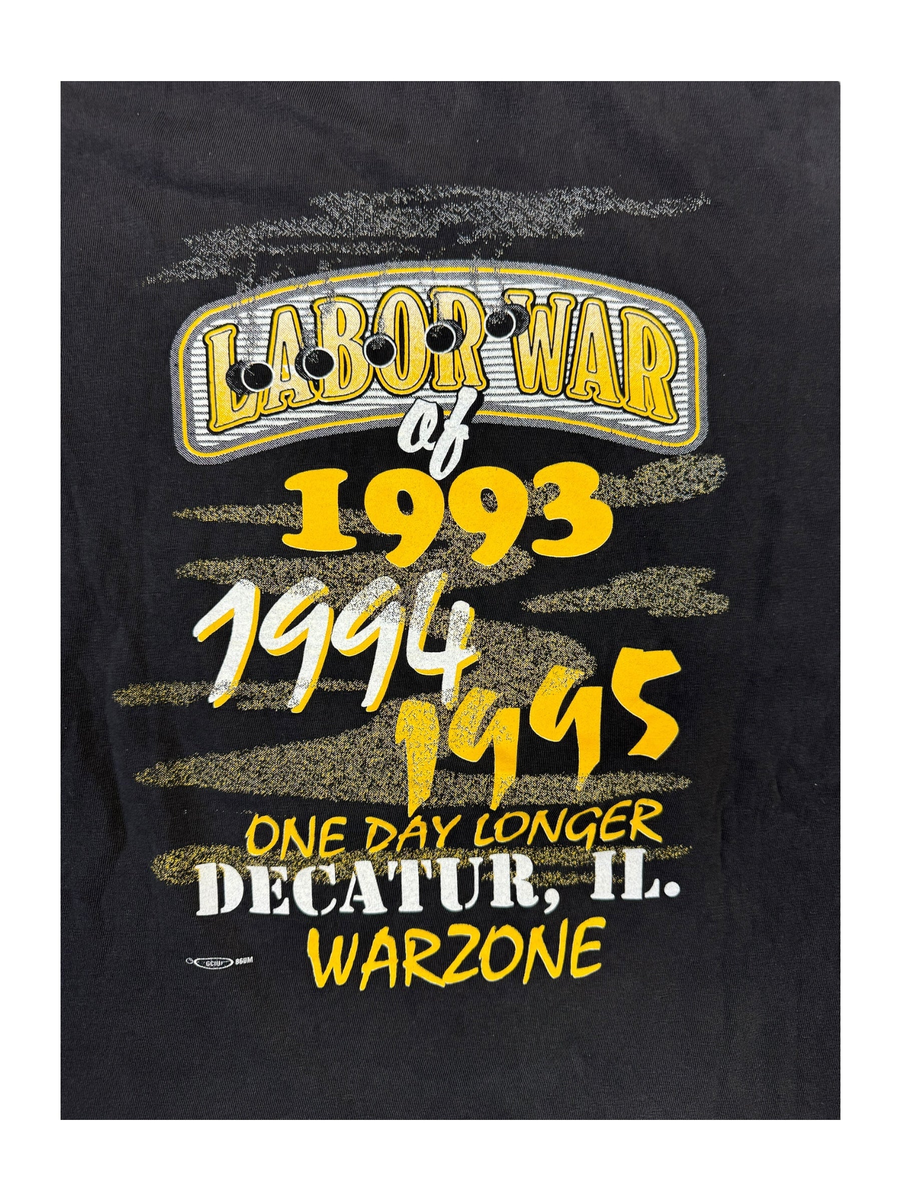 90s God Bless Union People Eagle Black T-Shirt Size XL