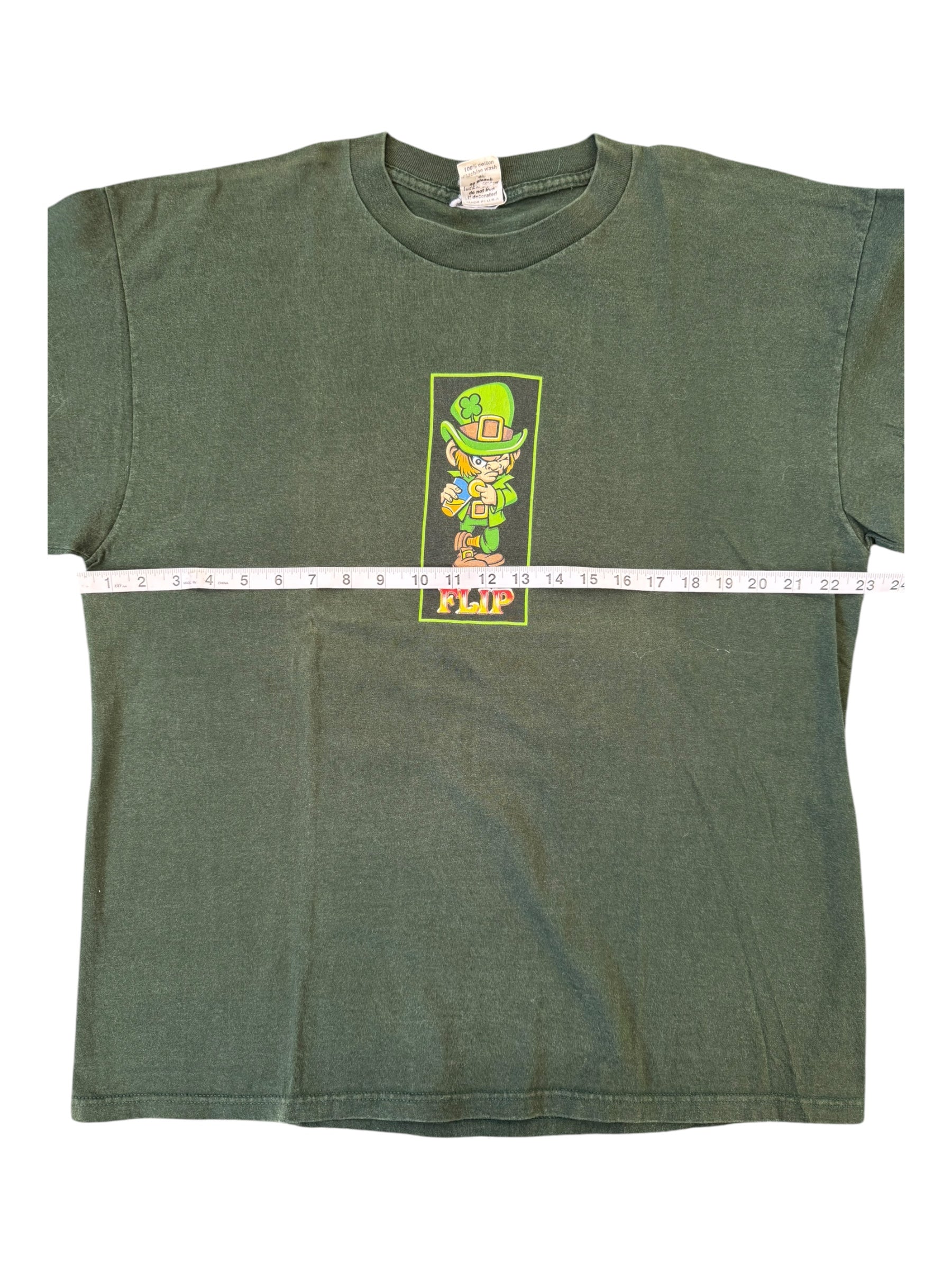 Flip Skateboards 90s Green Leprachaun T-Shirt Size XL