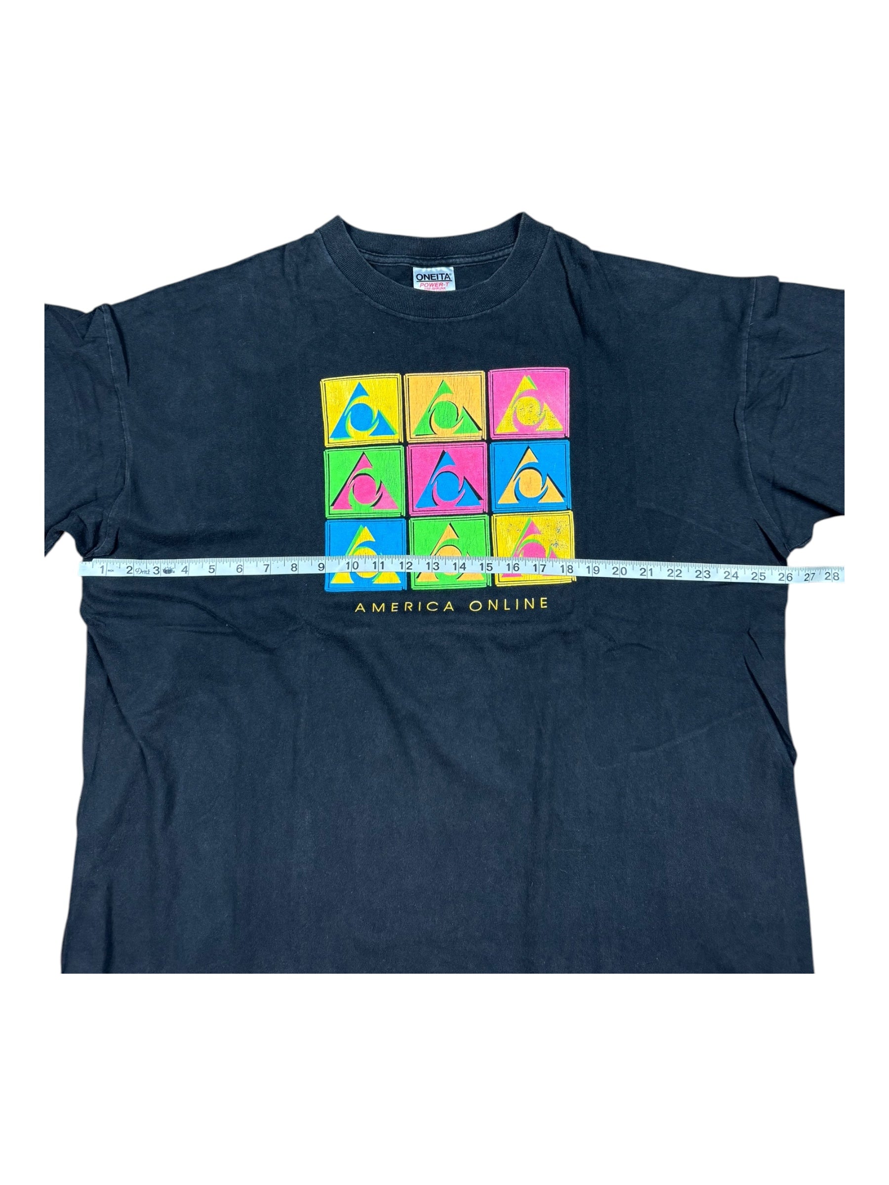 America Online Black Box Logo T-Shirt Size 3XL