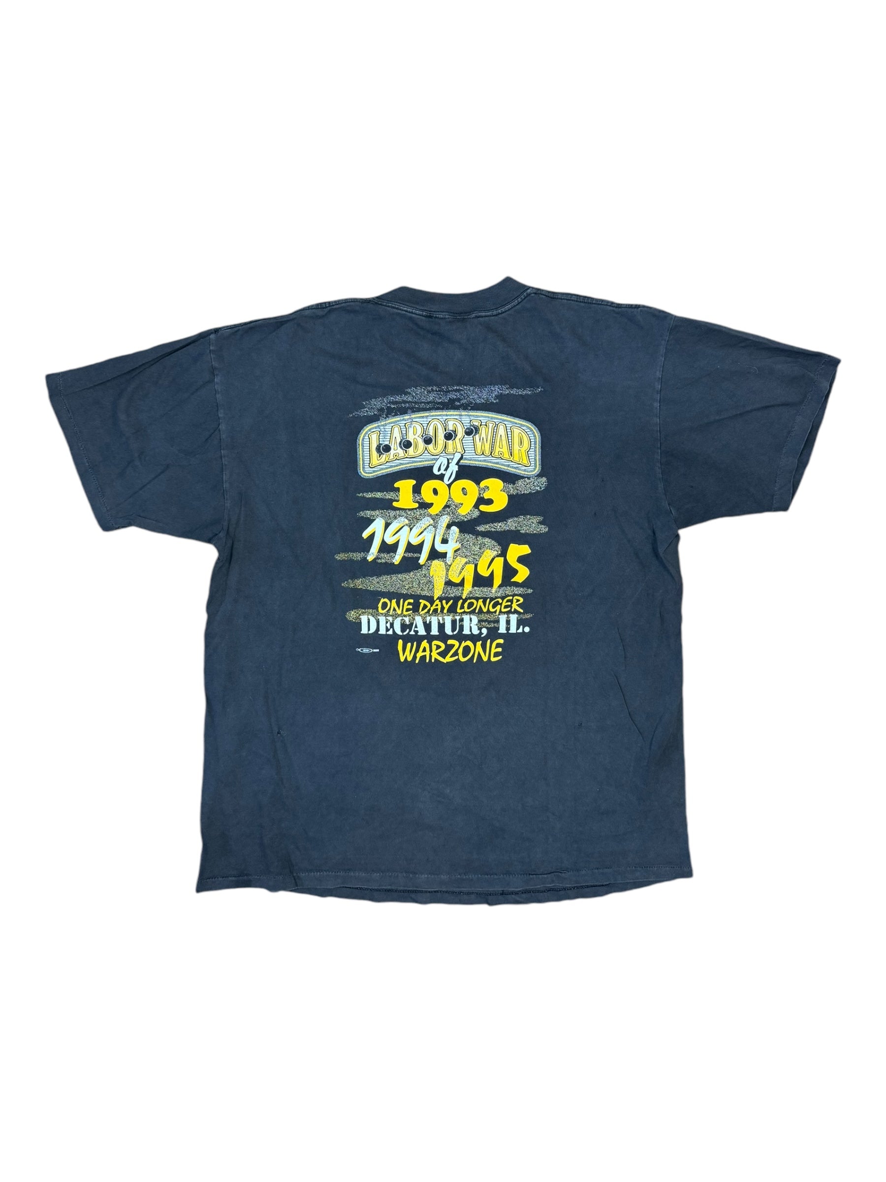 90s God Bless Union People Eagle Black T-Shirt Size XL