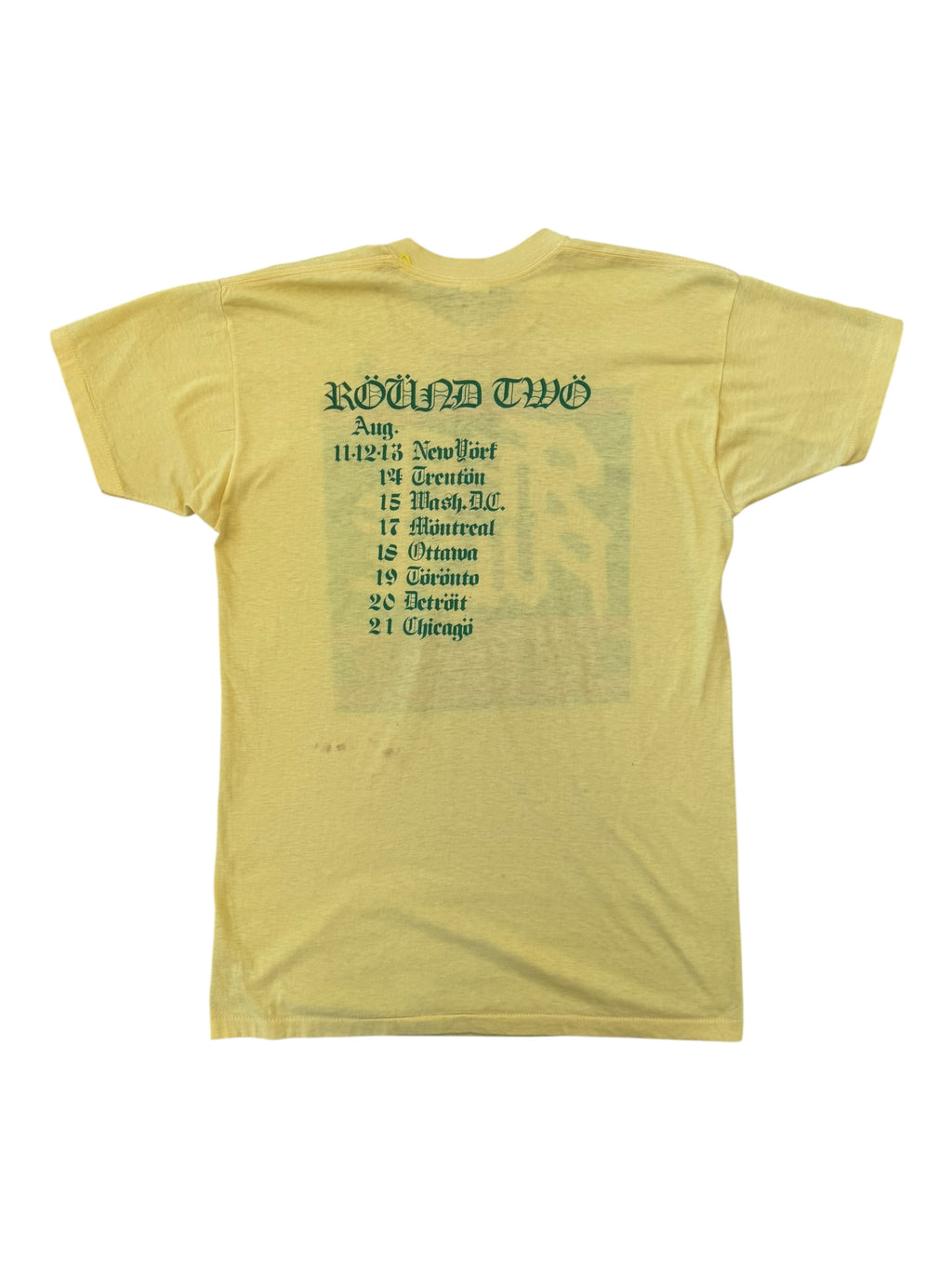 Steel Pulse 80s Round Two Tour Yellow T-shirt Size Large