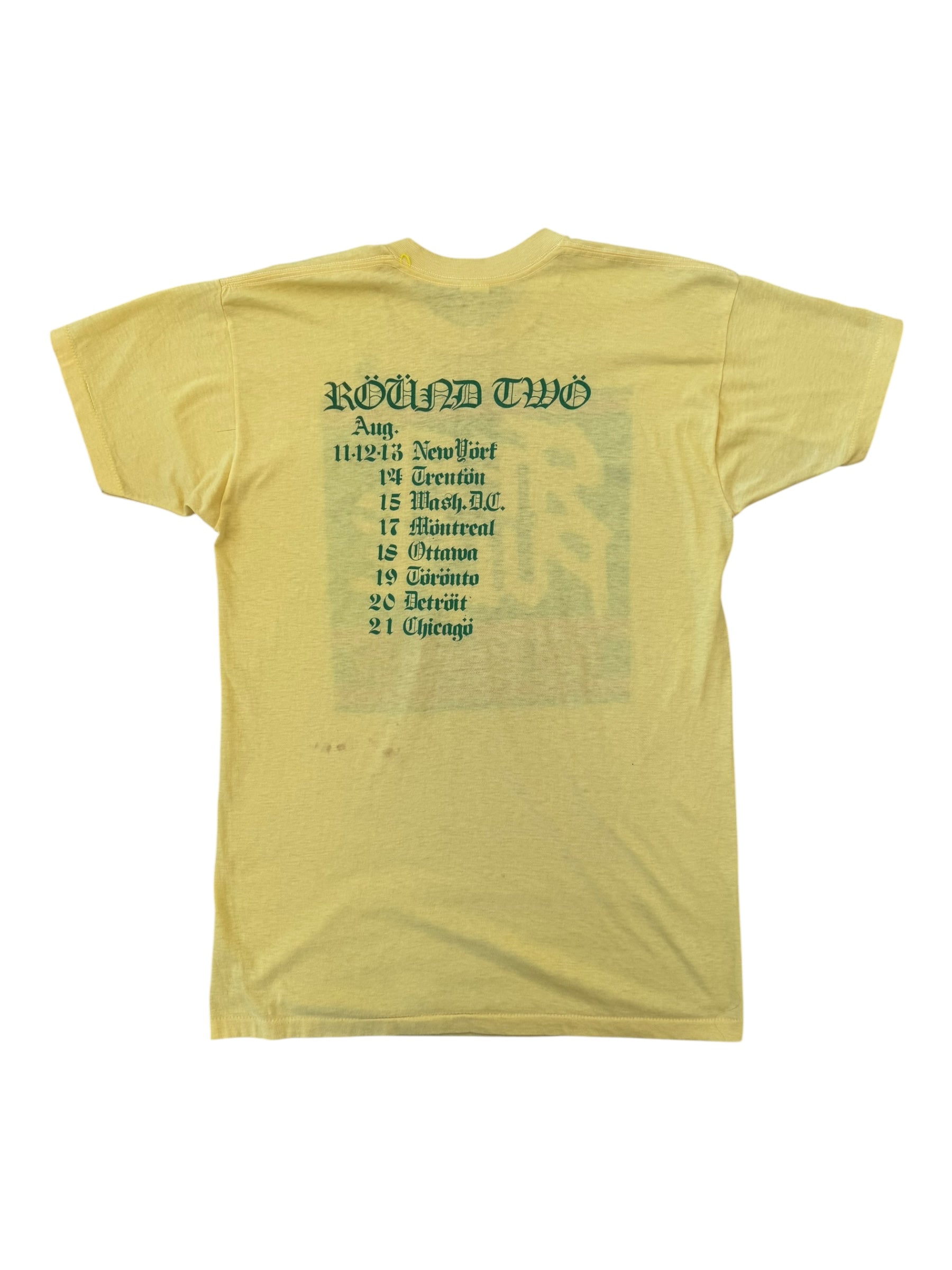 Steel Pulse 80s Round Two Tour Yellow T-shirt Size Large