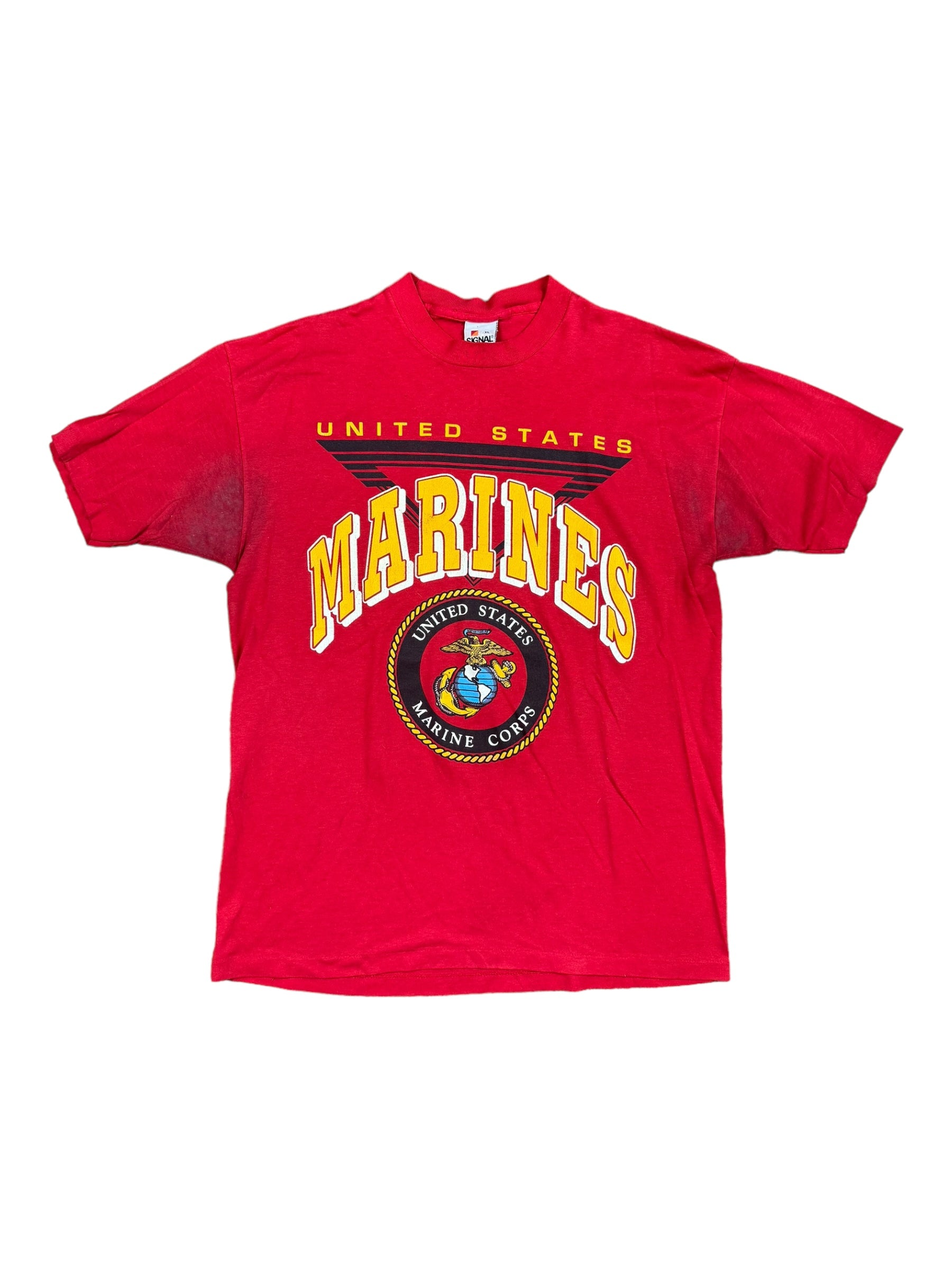 US Marines T-shirt Red Graphic Signal Made In USA Mens Size XL