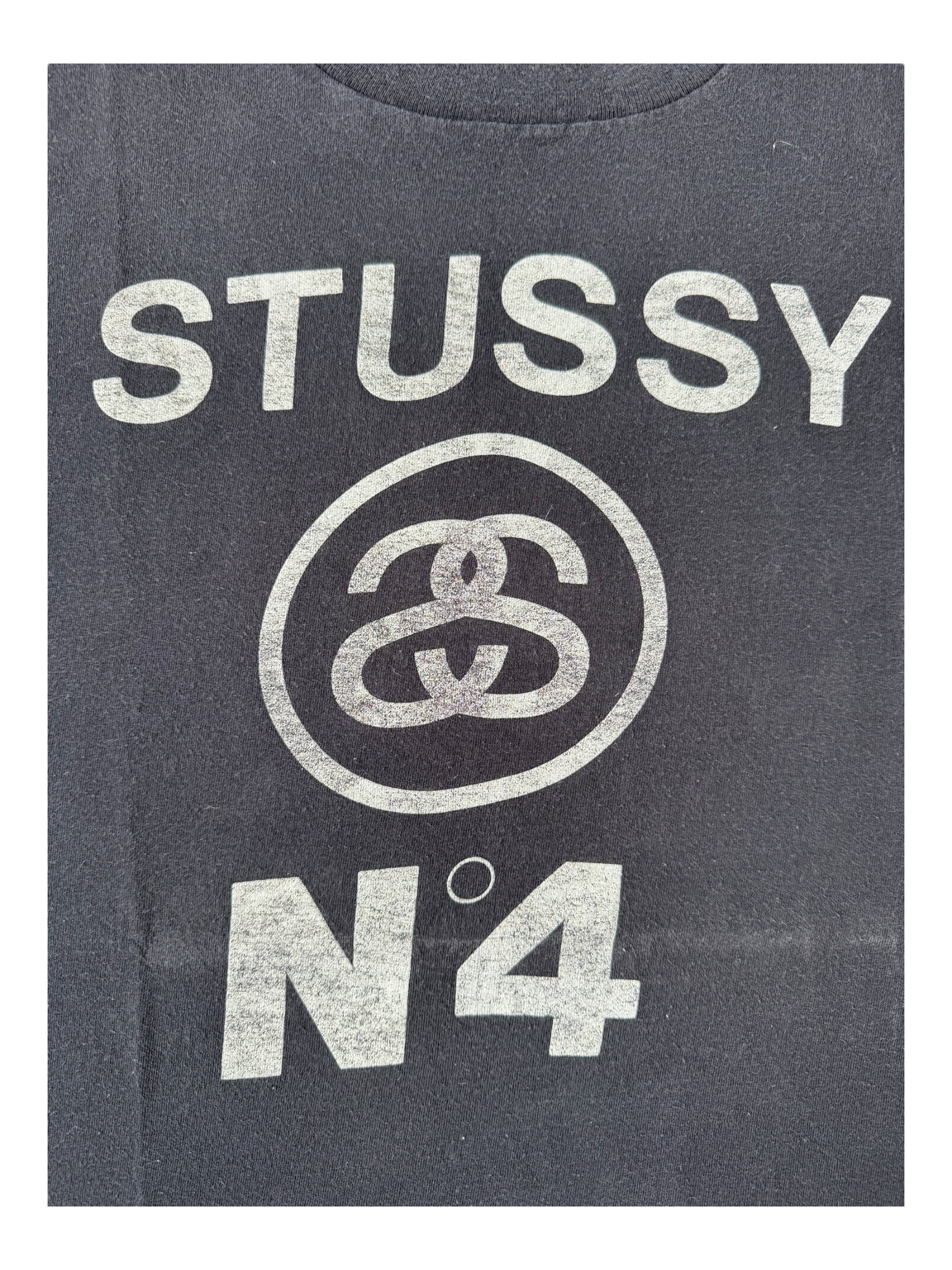 Stussy 80s Link Logo OG Black T-Shirt Size XL