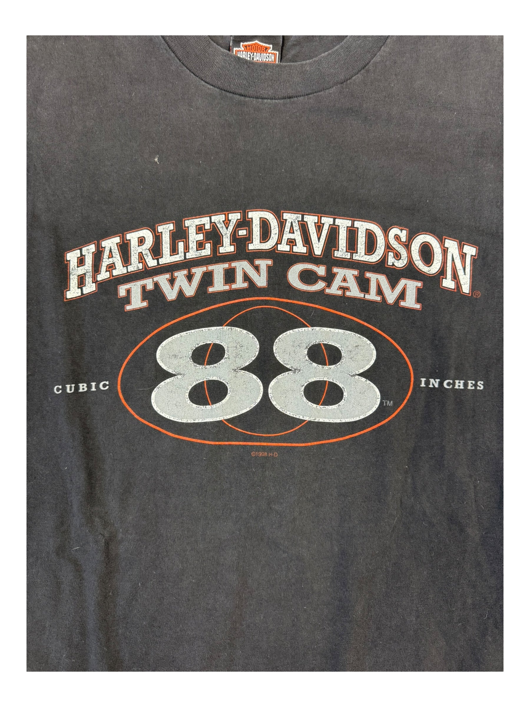 Harley Davidson 90s Black Twin Cam 88 Cubic Inches Longsleeve Hanes Beefy Size XXL