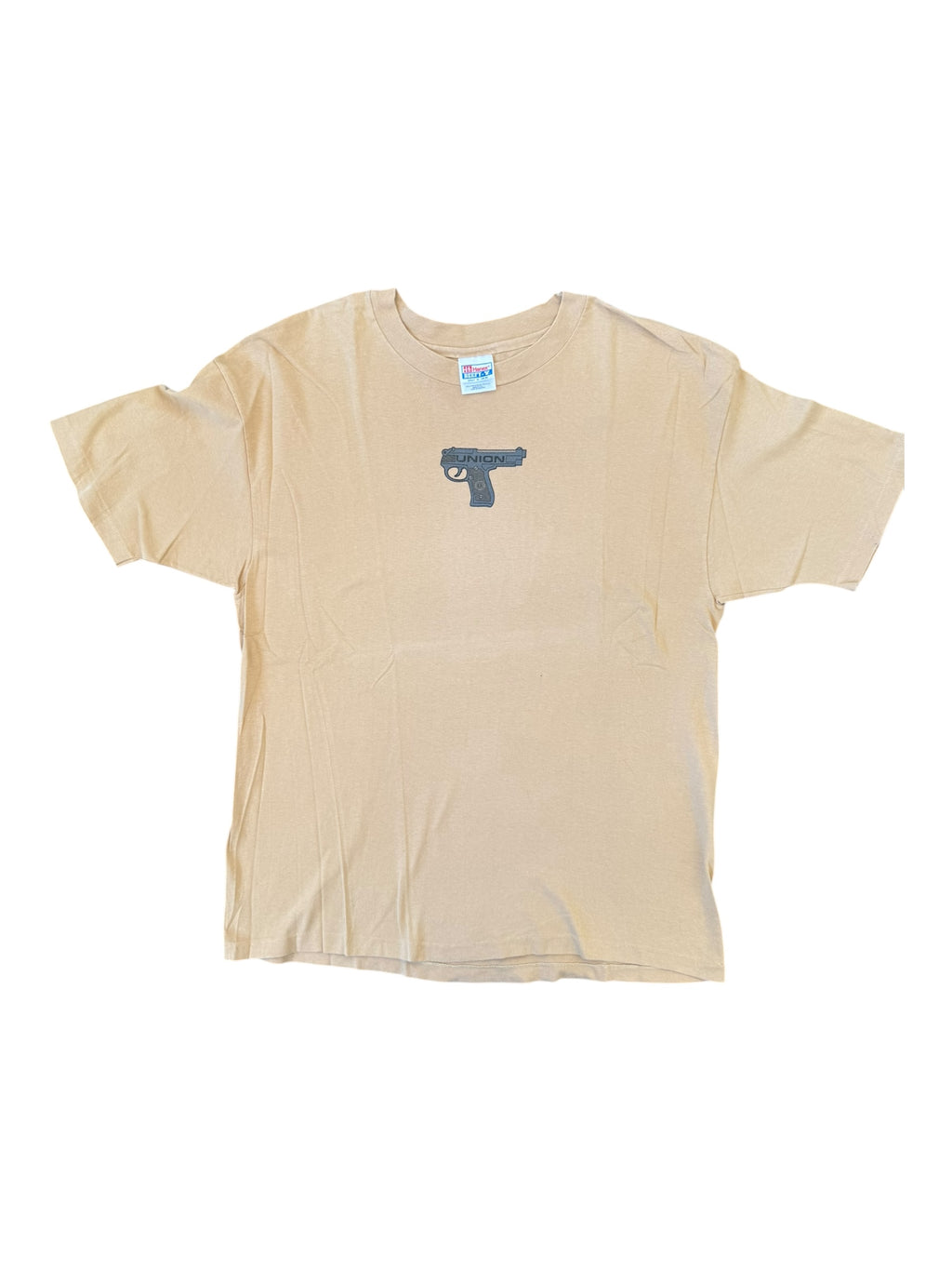 Union Wheel Co. 90s Backwards Gun T-Shirt Hanes Beefy Tag Size XL