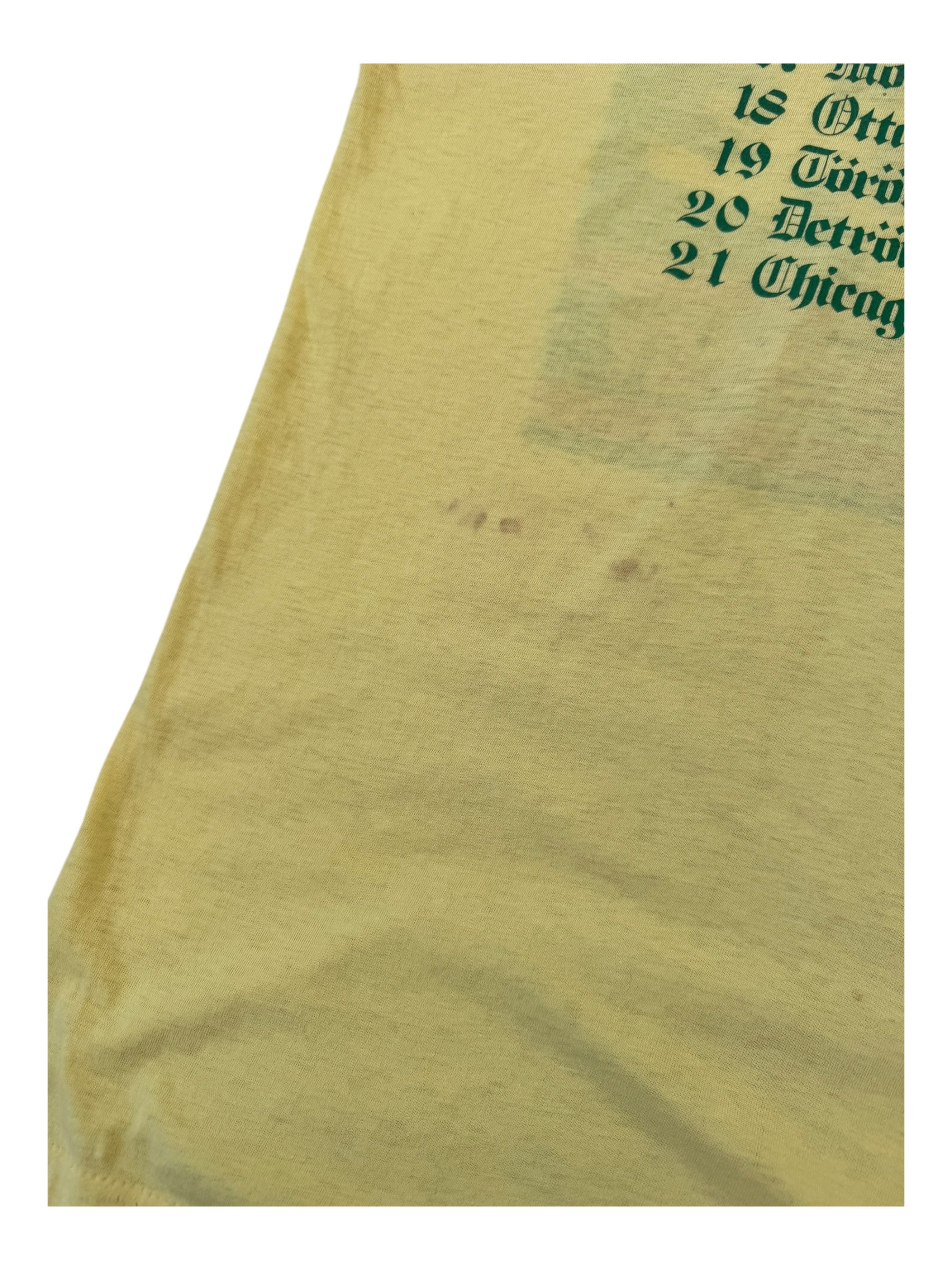 Steel Pulse 80s Round Two Tour Yellow T-shirt Size Large