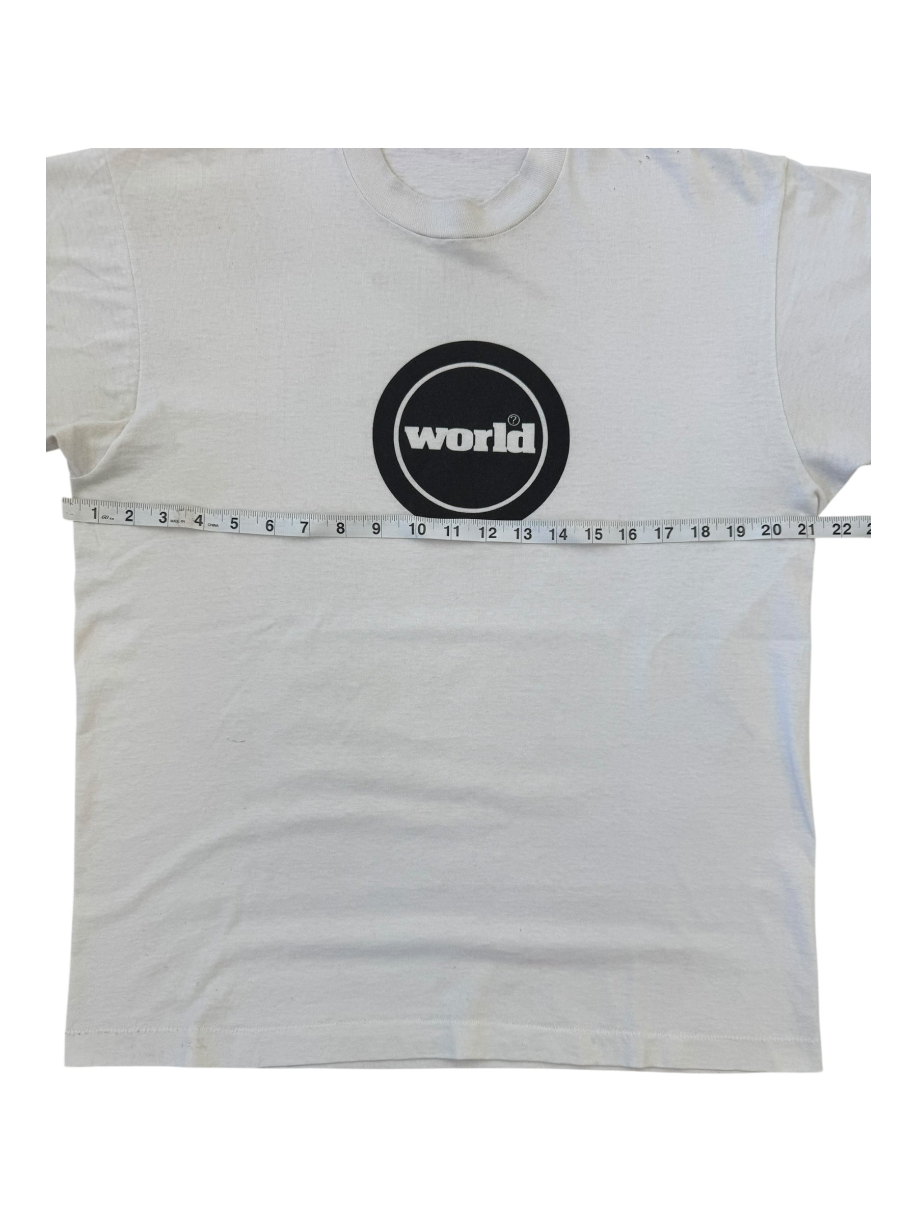 X-Large 90s World Fuct Logo Rip White T-Shirt Size Large