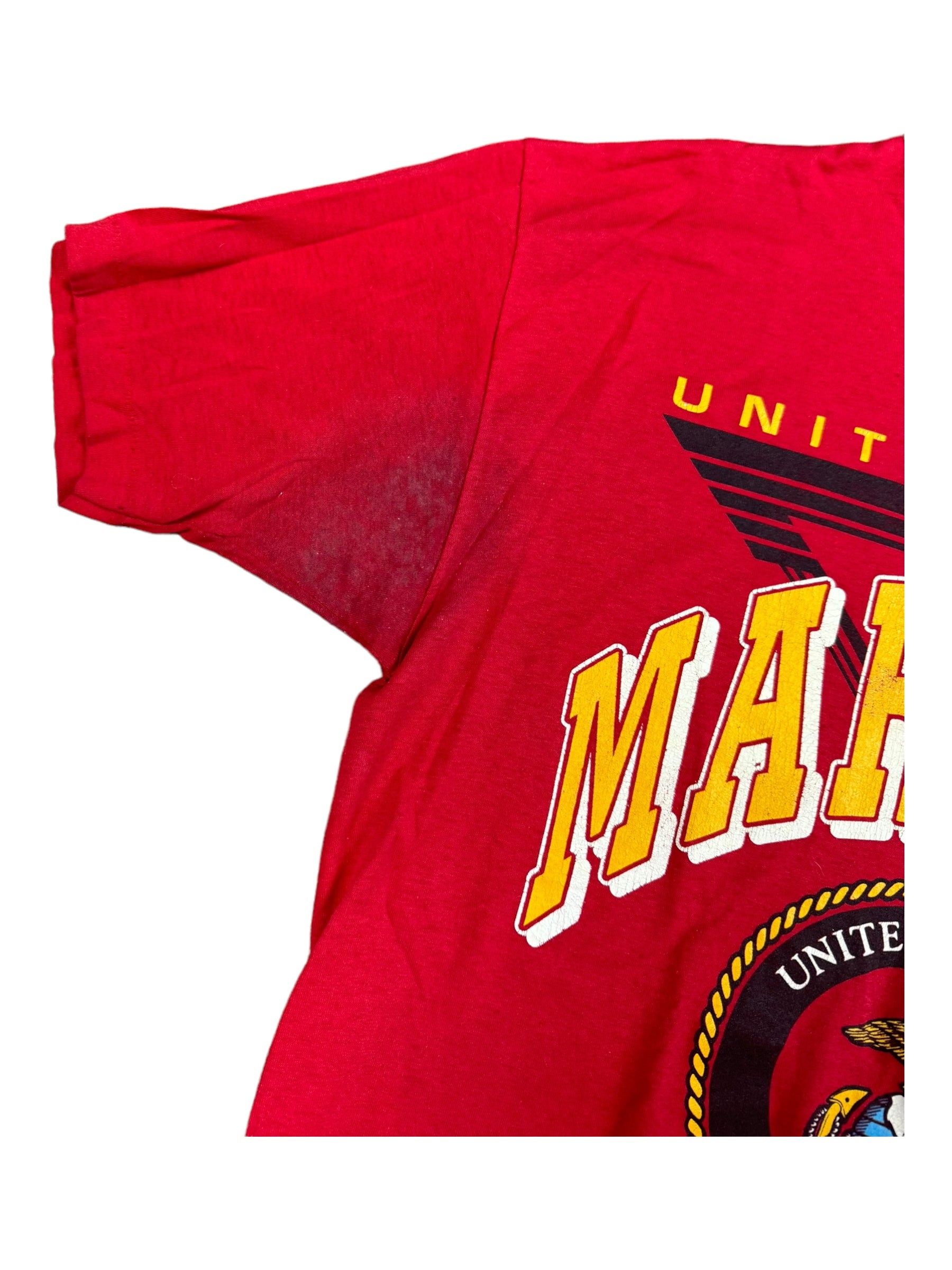 US Marines T-shirt Red Graphic Signal Made In USA Mens Size XL