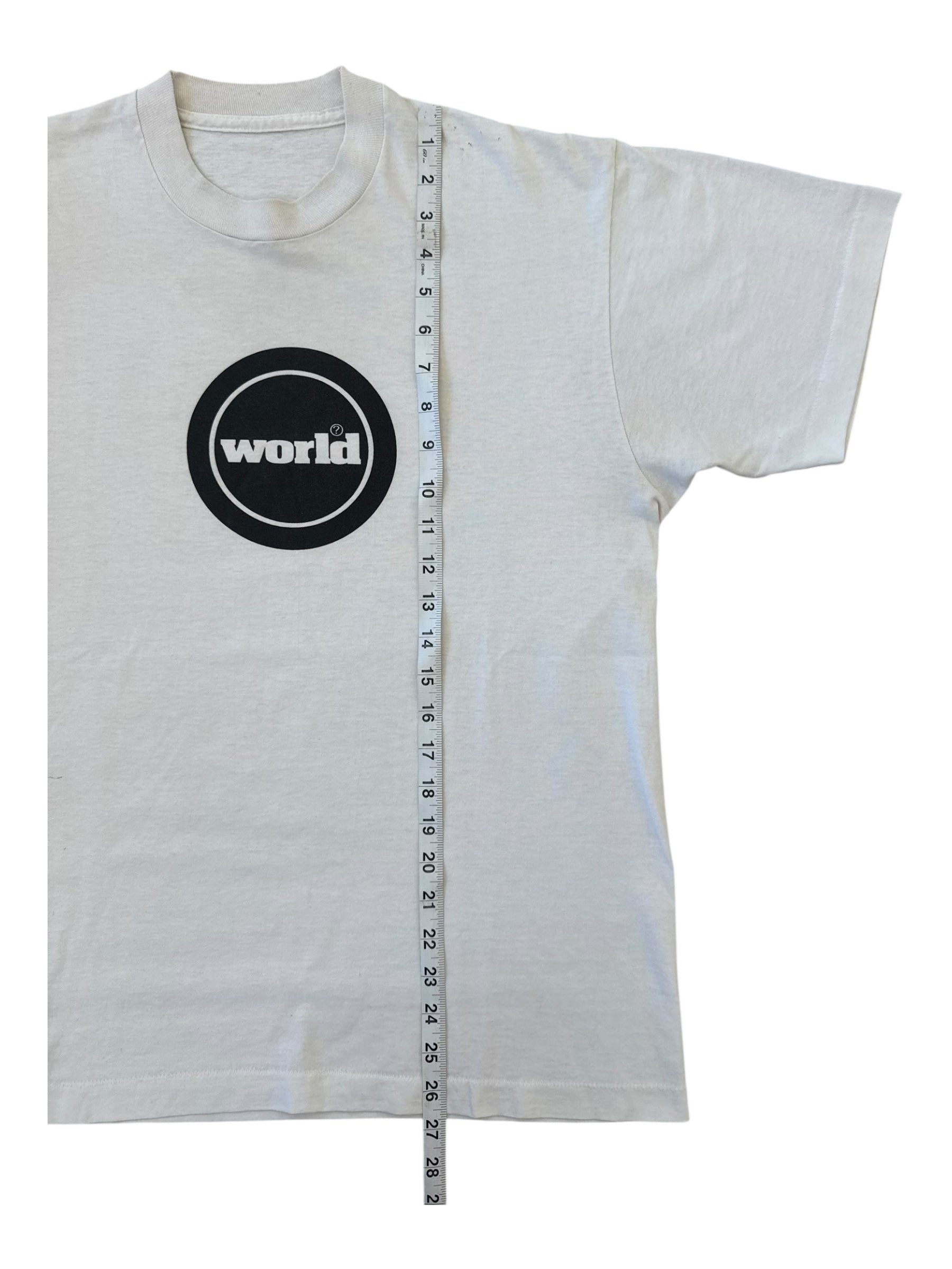 X-Large 90s World Fuct Logo Rip White T-Shirt Size Large