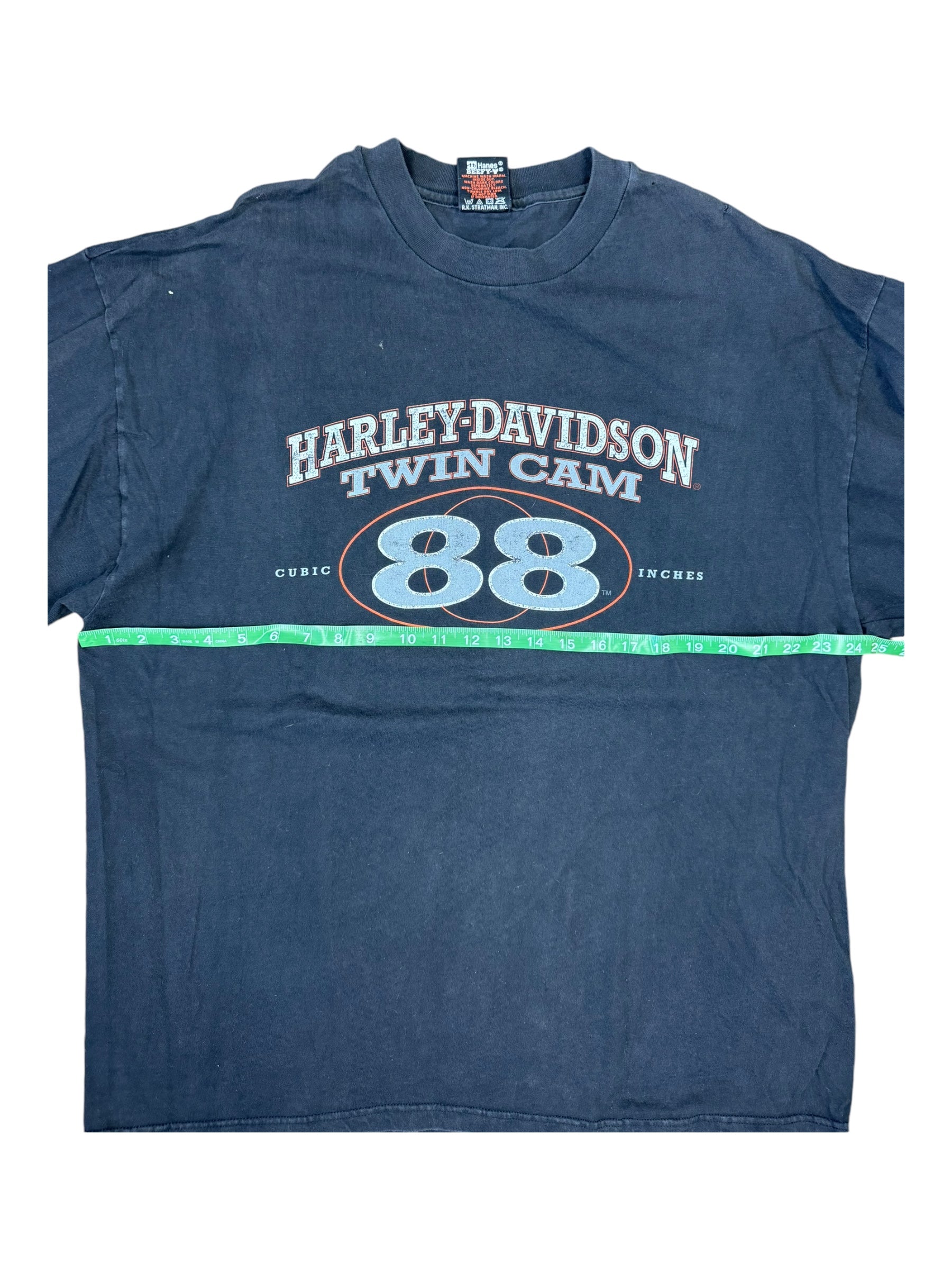 Harley Davidson 90s Black Twin Cam 88 Cubic Inches Longsleeve Hanes Beefy Size XXL
