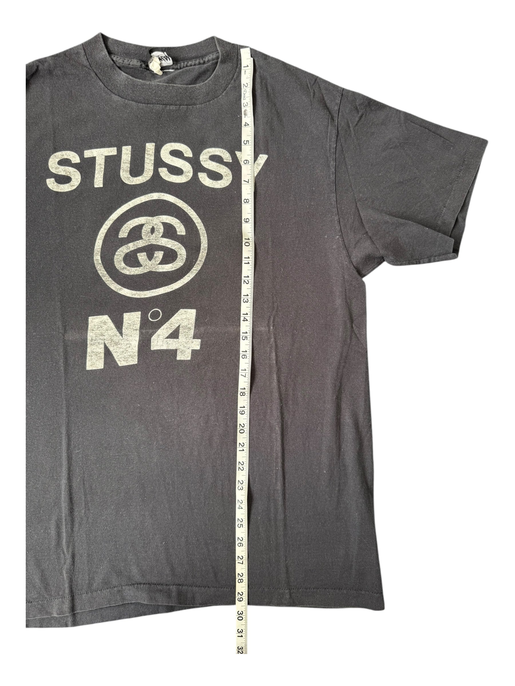 Stussy 80s Link Logo OG Black T-Shirt Size XL