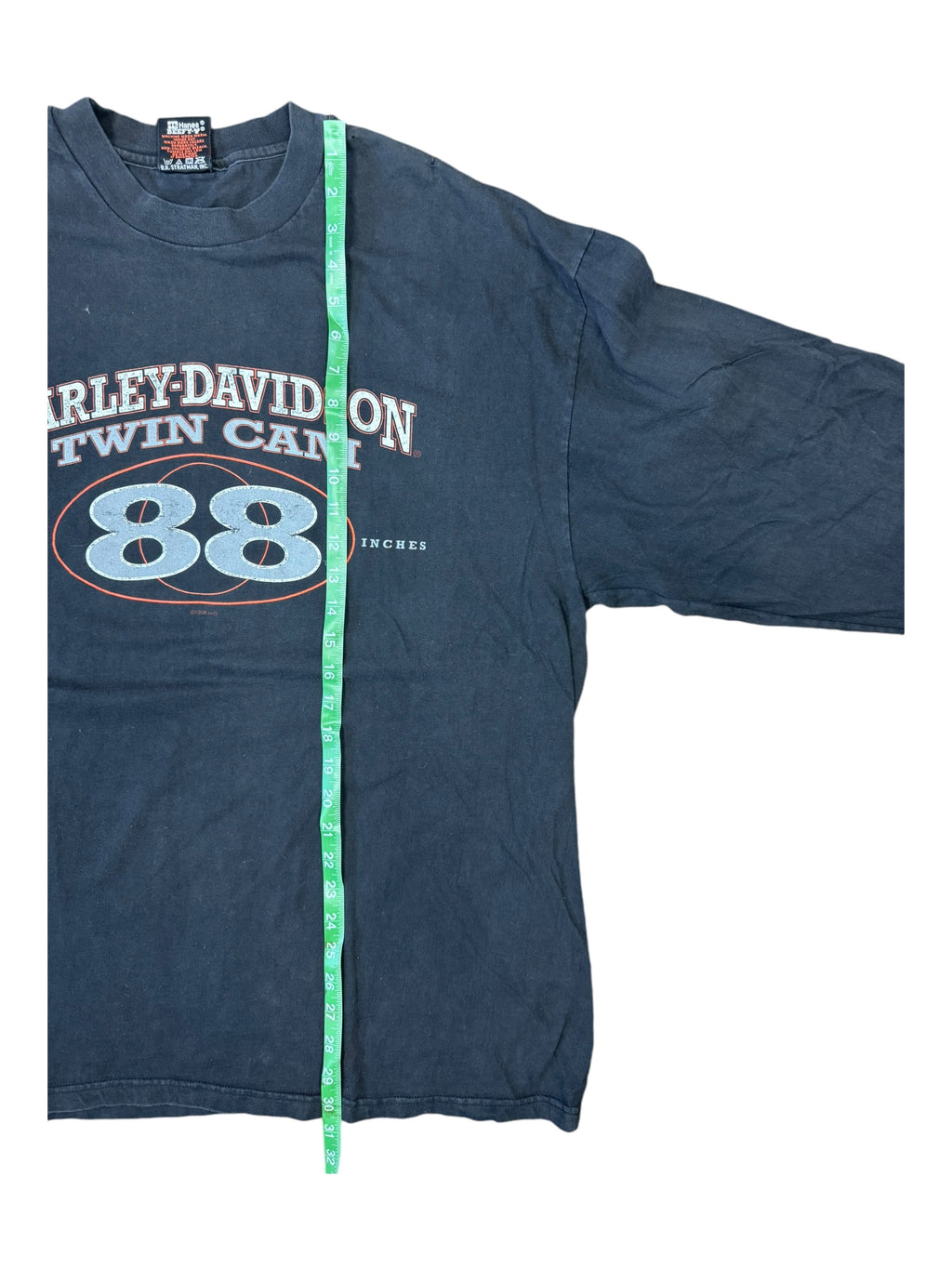 Harley Davidson 90s Black Twin Cam 88 Cubic Inches Longsleeve Hanes Beefy Size XXL