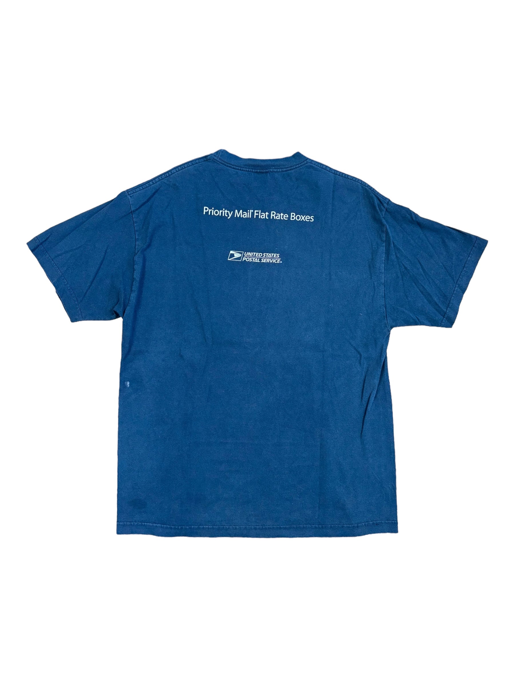 USPS Shirt Adult Sz XL Navy Blue Priority Mail A Simpler Way to Ship Y2K