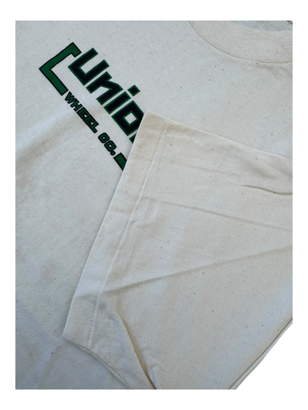 Union Wheel Co. 90s Tan Logo T-Shirt Hanes Beefy Tag Size Large