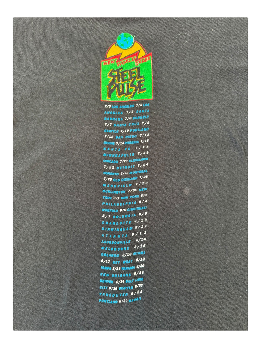 Steel Pulse 90s 1991 New World Order Tour T-shirt Size XL