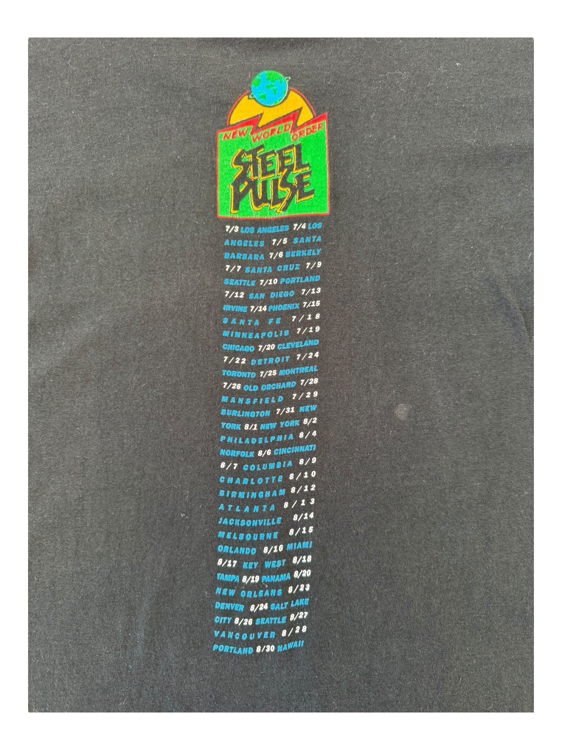 Steel Pulse 90s 1991 New World Order Tour T-shirt Size XL