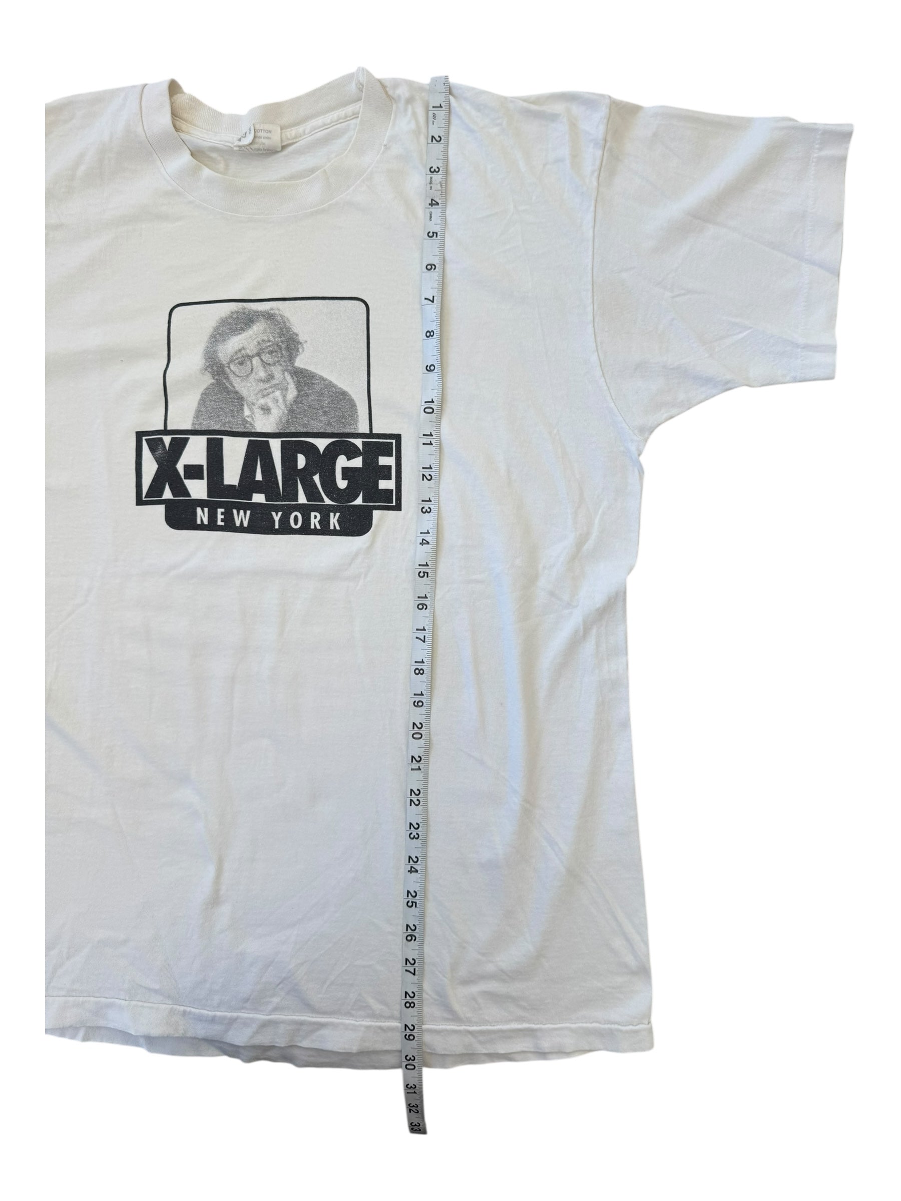 X-Large 90s New York Woody Allen White T-Shirt Size XL