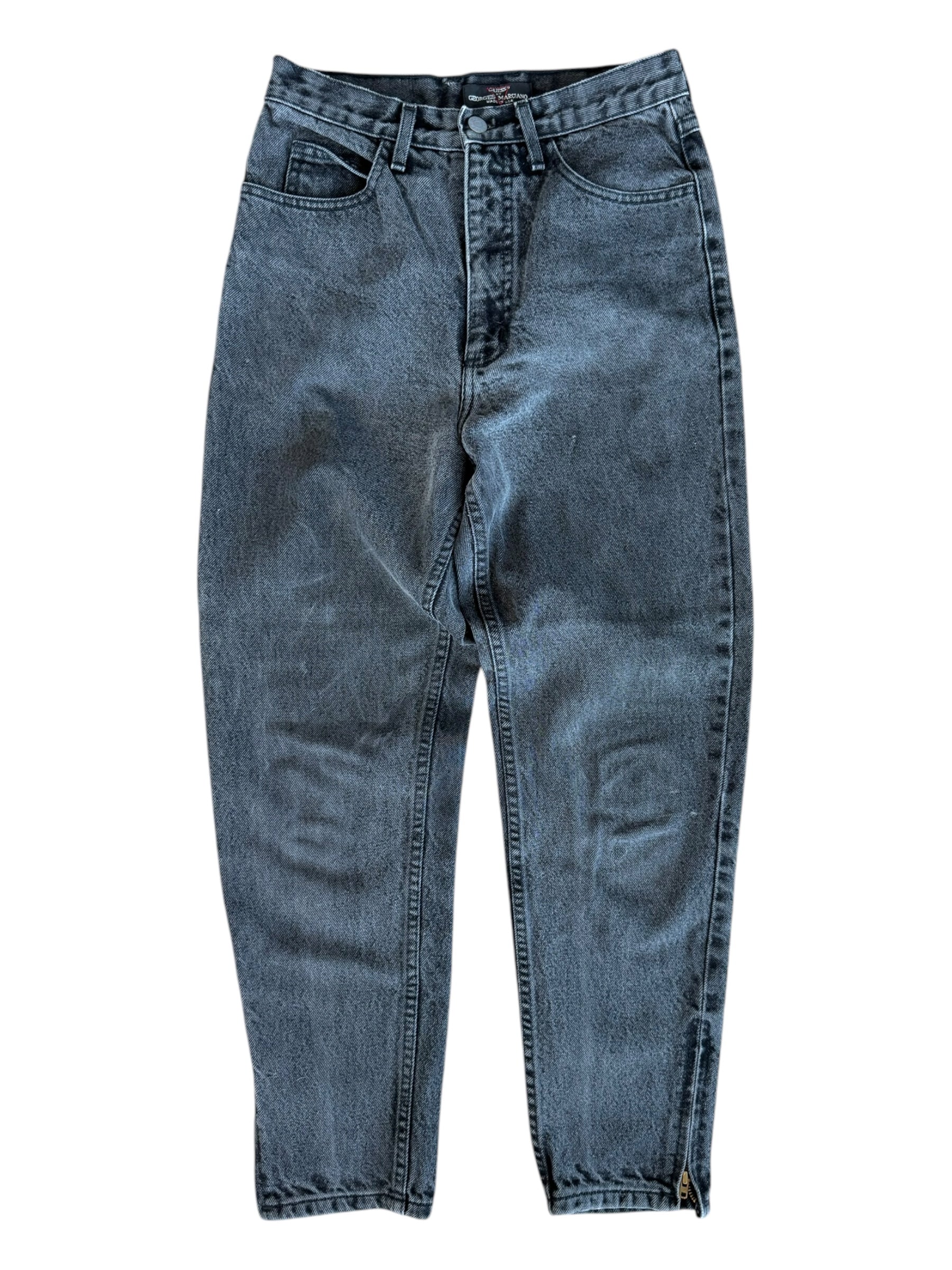 Guess 90's Women's Size 30 High Waisted Black Denim Straight Jeans USA