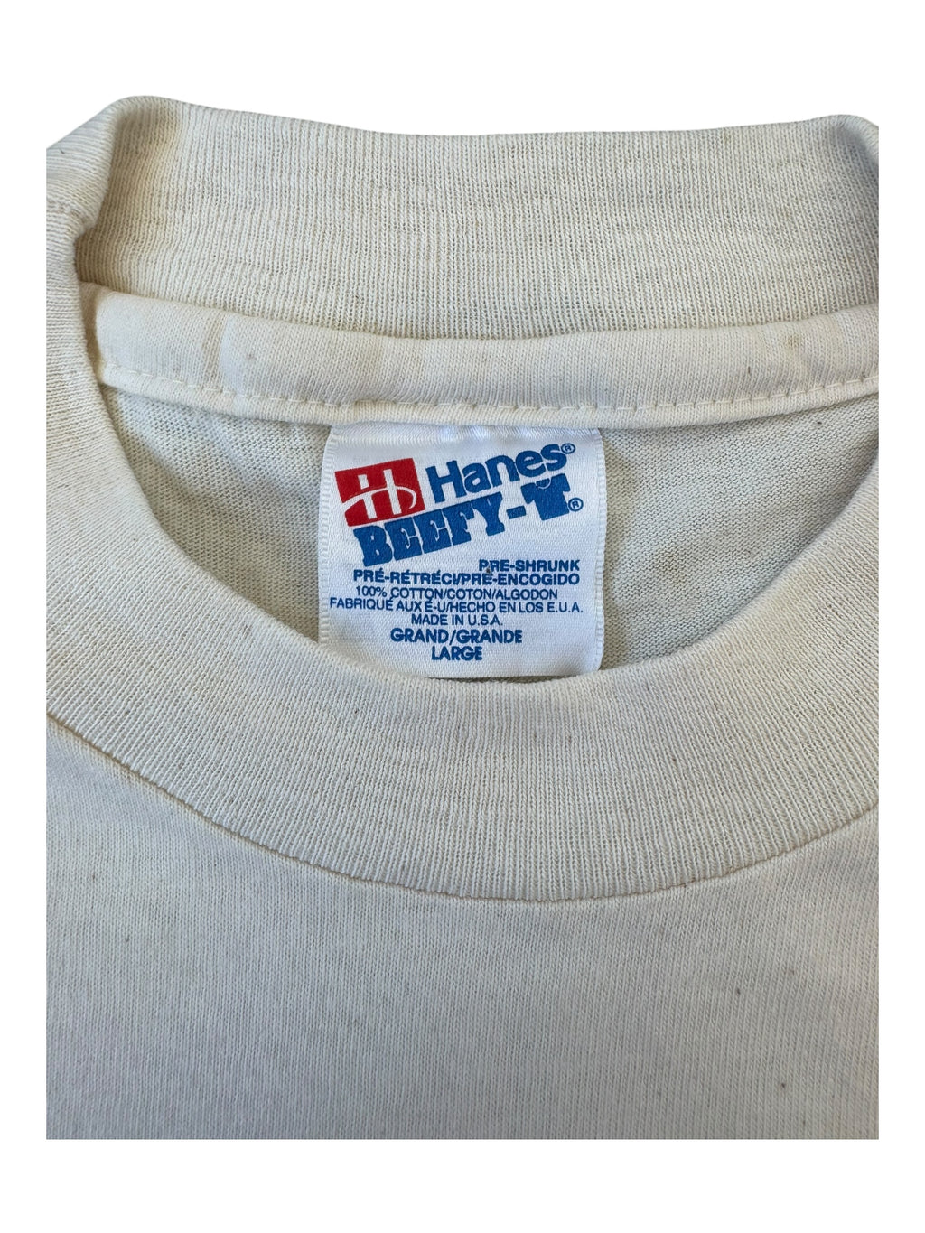 Union Wheel Co. 90s Tan Logo T-Shirt Hanes Beefy Tag Size Large