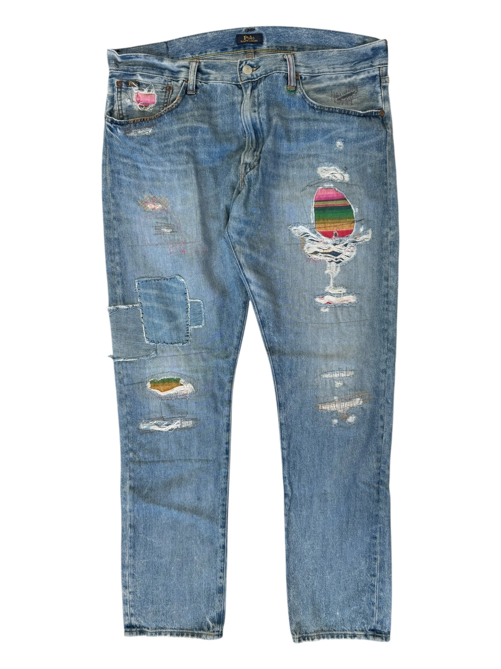 Polo Ralph Lauren Modern Pink Patchwork Denim Size 36 x 32