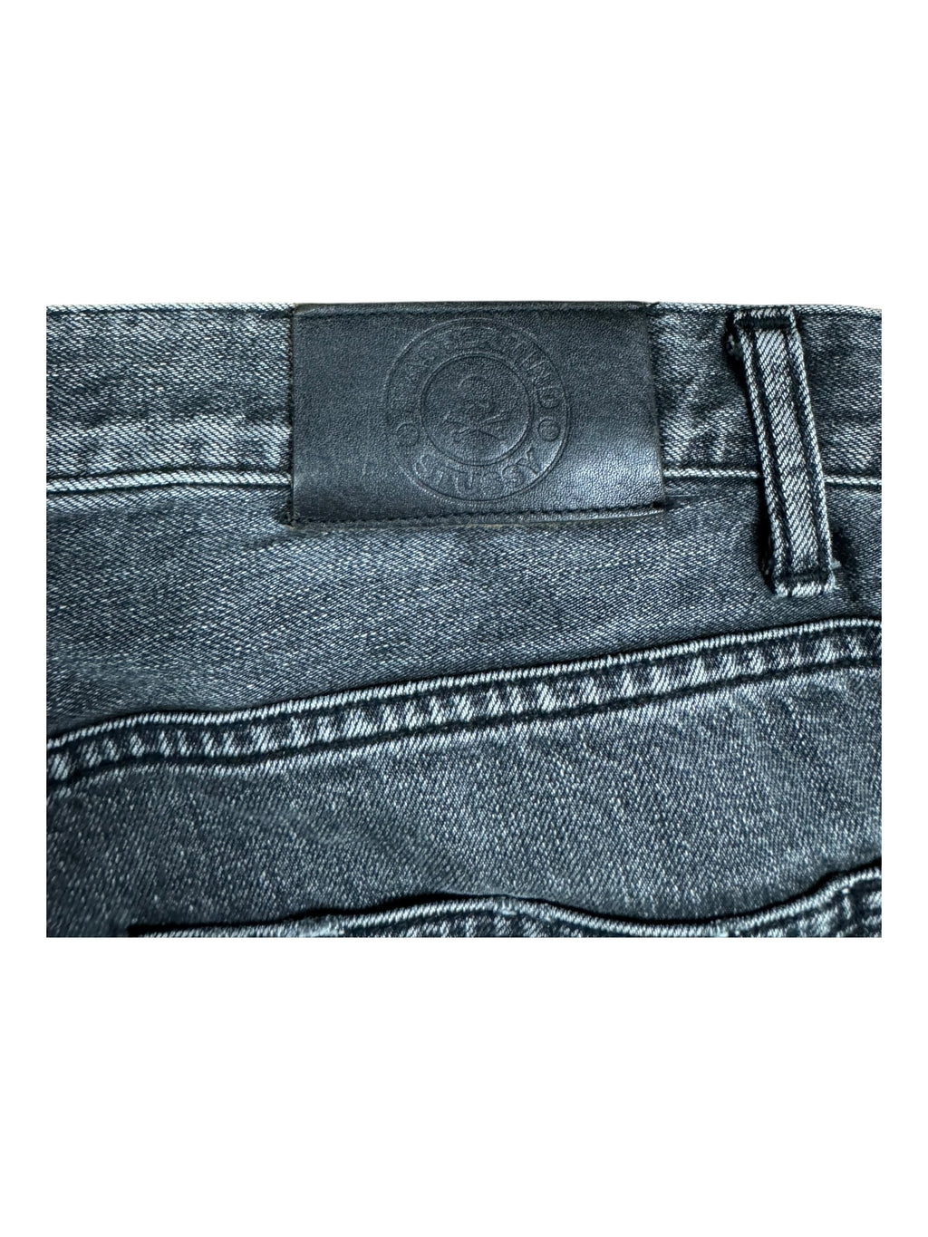Stussy x Mastermind Black Denim Jeans Skull & Crossbones No Button Size 30/32