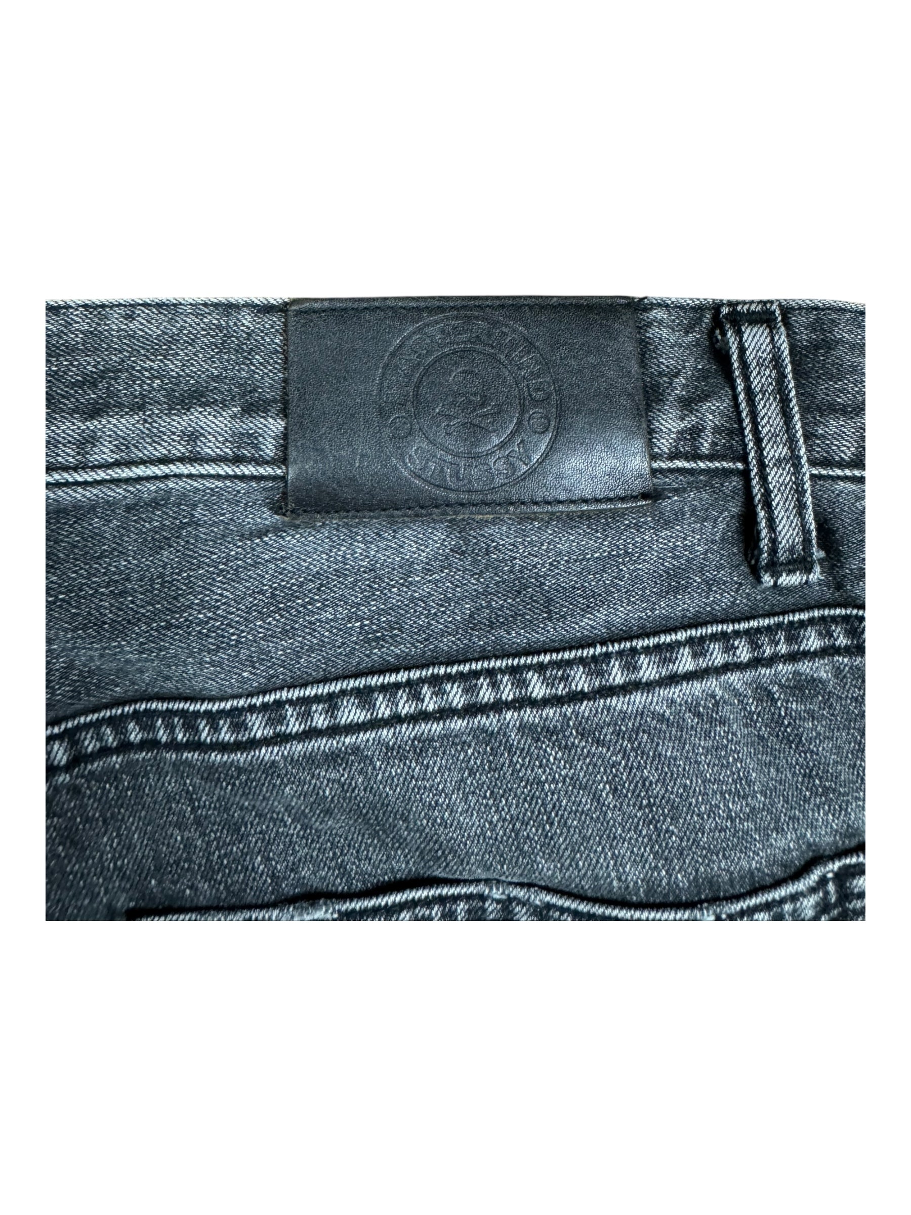 Stussy x Mastermind Black Denim Jeans Skull & Crossbones No Button Size 30/32