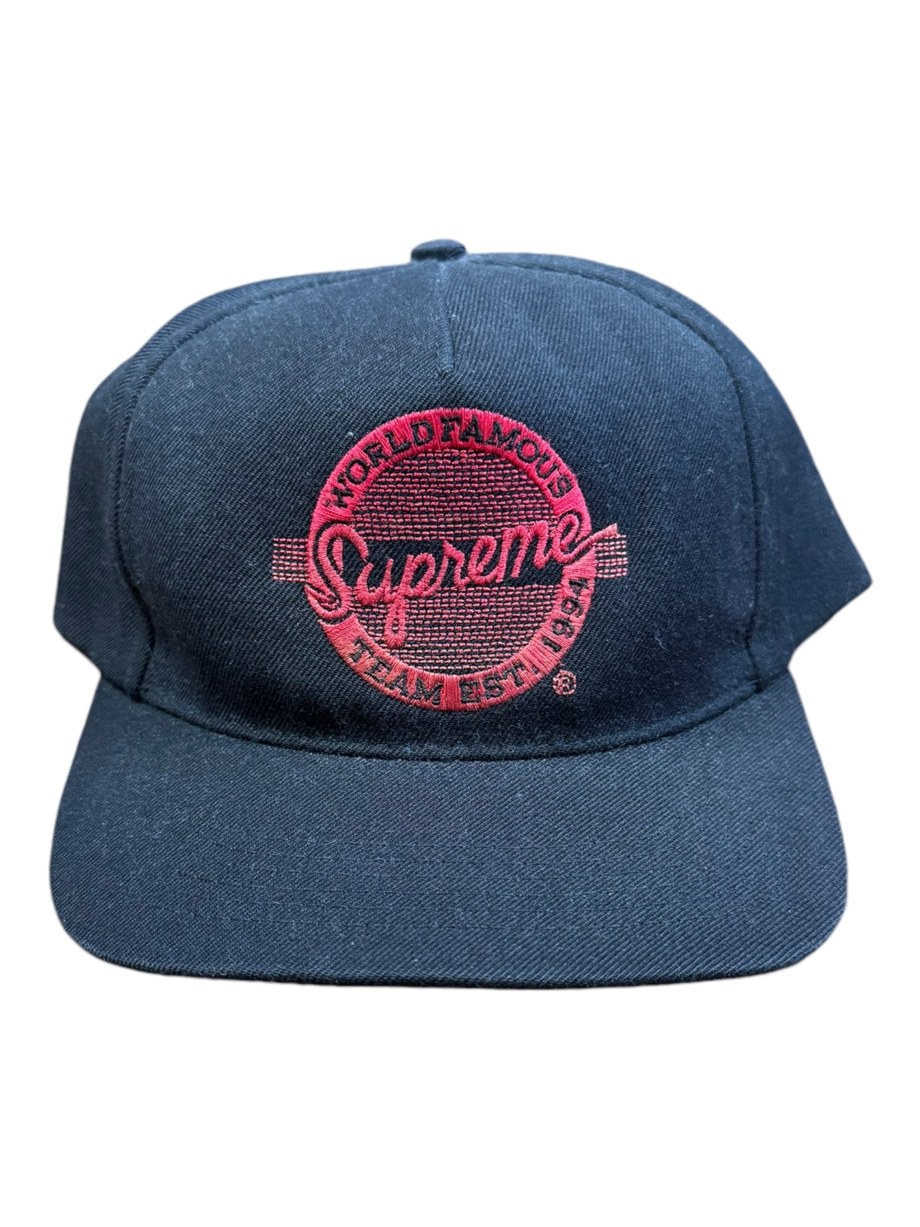 Supreme FW08 College Circle Logo 5 Panel Black Snapback