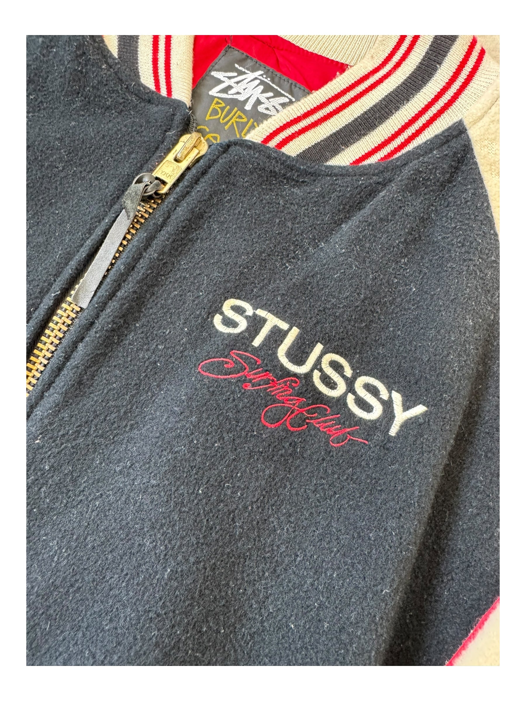 Stussy 90s 1991 Surf Jacket Fleece Burly Gear Size Medium