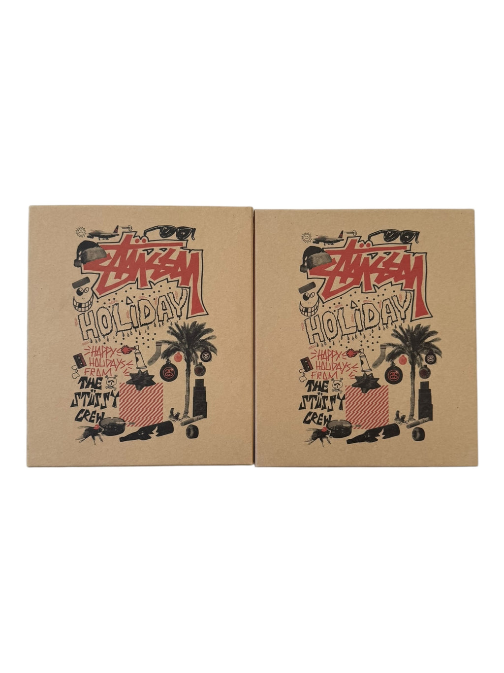 Stussy 00s Holiday Wine Glass Set 4 Individual Wine Glasses Gold Print