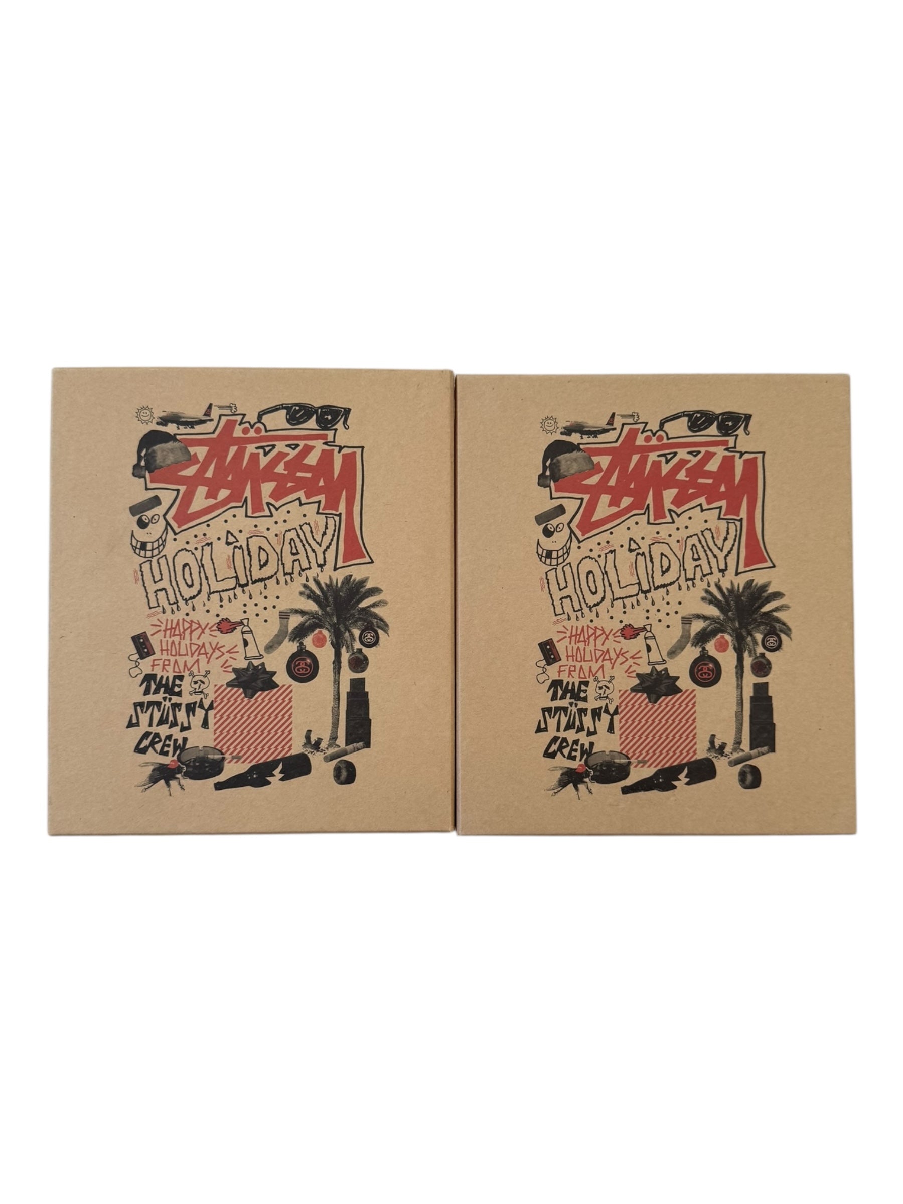 Stussy 00s Holiday Wine Glass Set 4 Individual Wine Glasses Gold Print