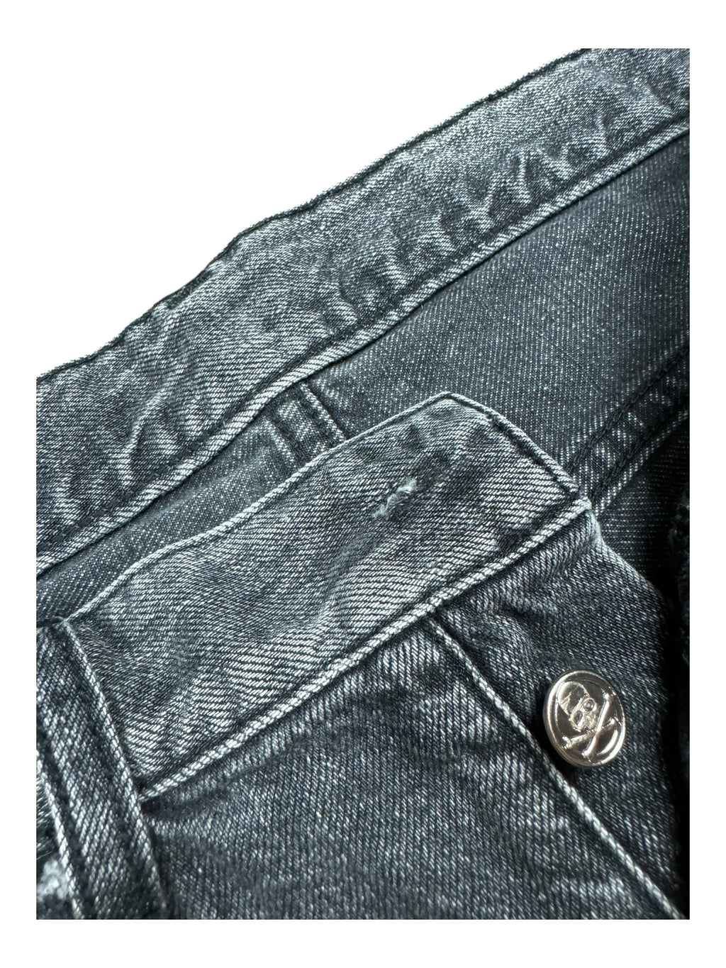 Stussy x Mastermind Black Denim Jeans Skull & Crossbones No Button Size 30/32