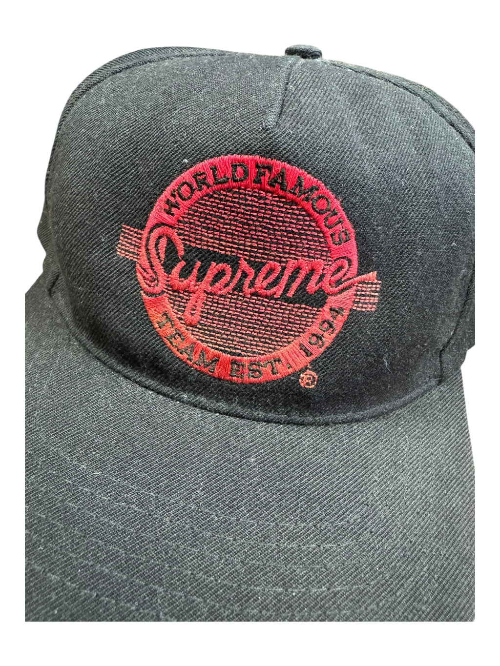 Supreme FW08 College Circle Logo 5 Panel Black Snapback