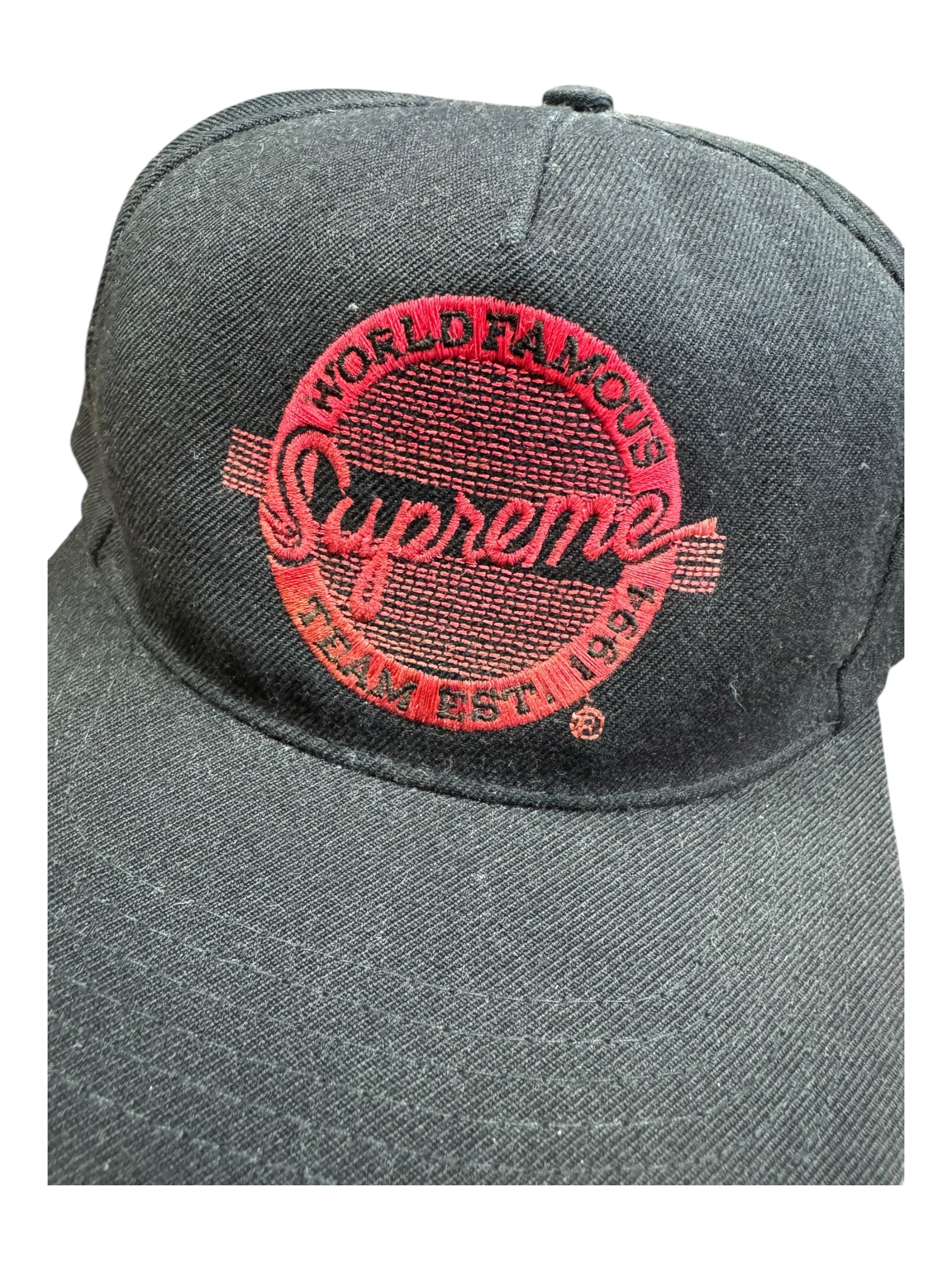 Supreme FW08 College Circle Logo 5 Panel Black Snapback