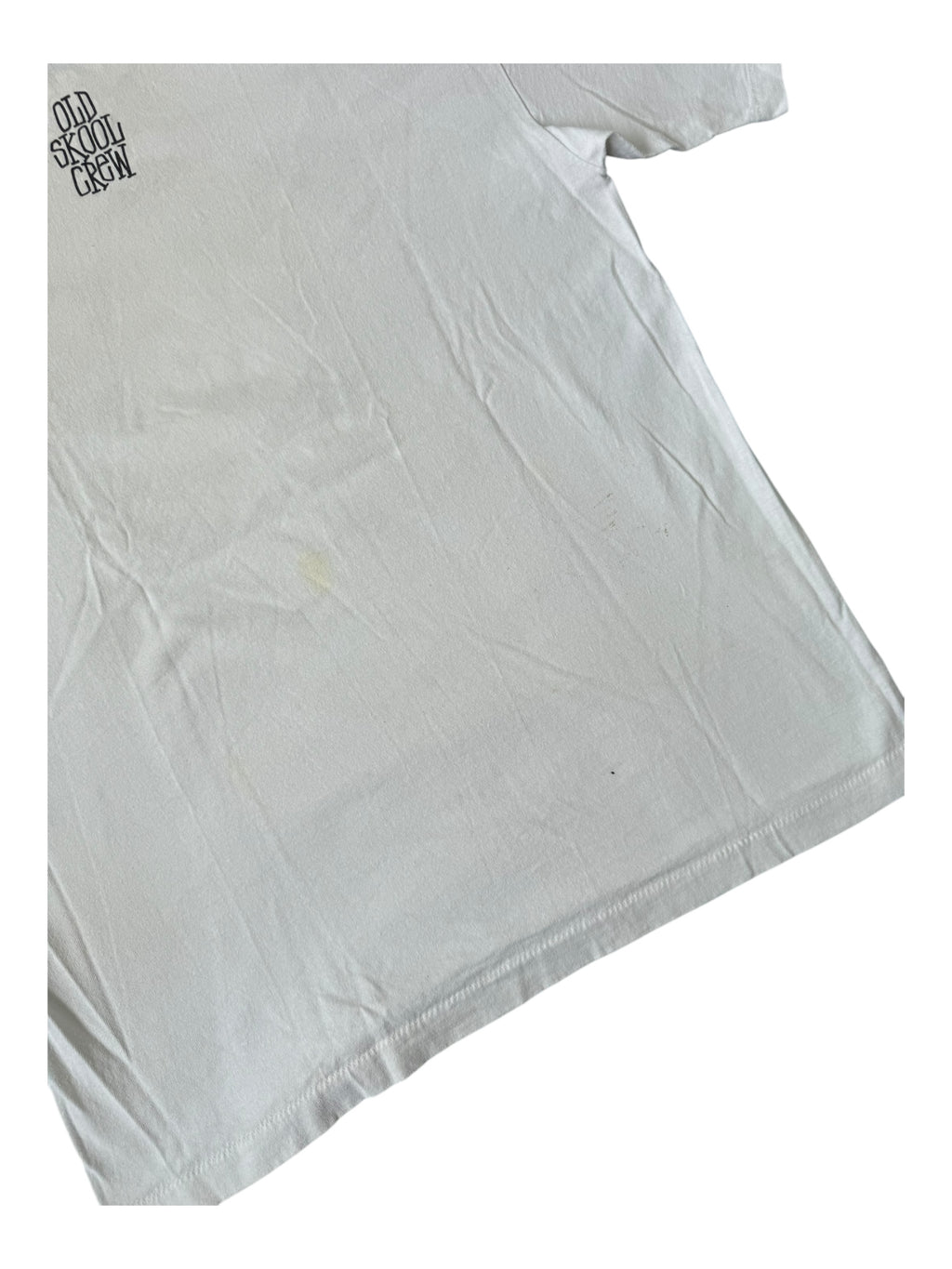 Stussy 90s White Old Skool Crew Back Hit Size XL