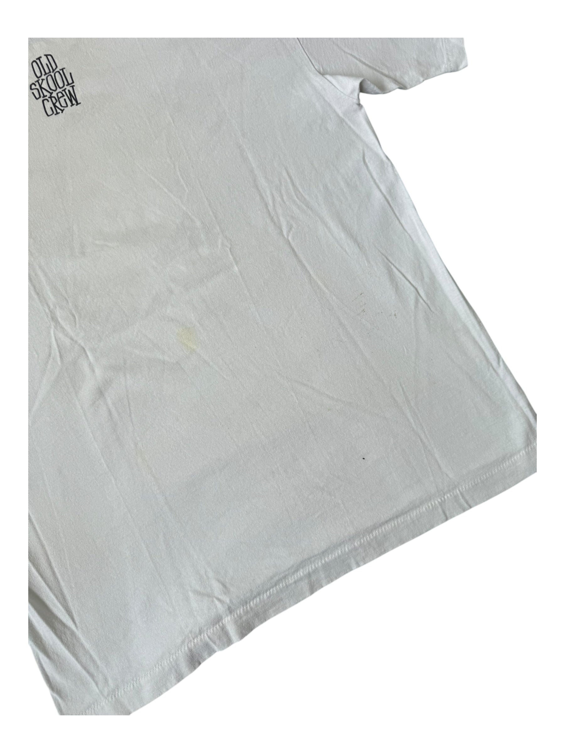 Stussy 90s White Old Skool Crew Back Hit Size XL