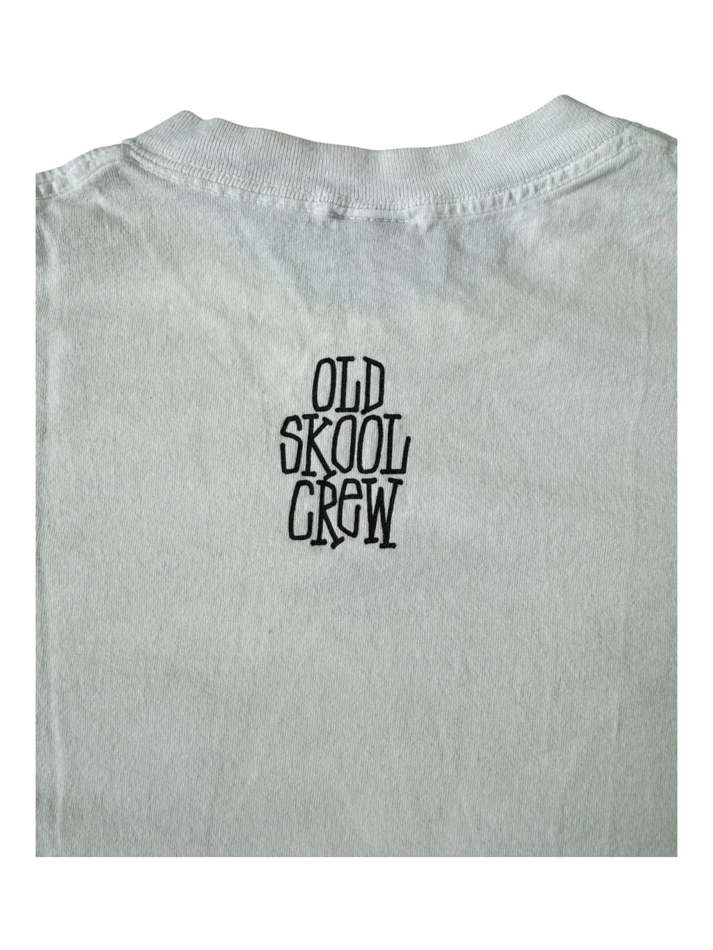 Stussy 90s White Old Skool Crew Back Hit Size XL