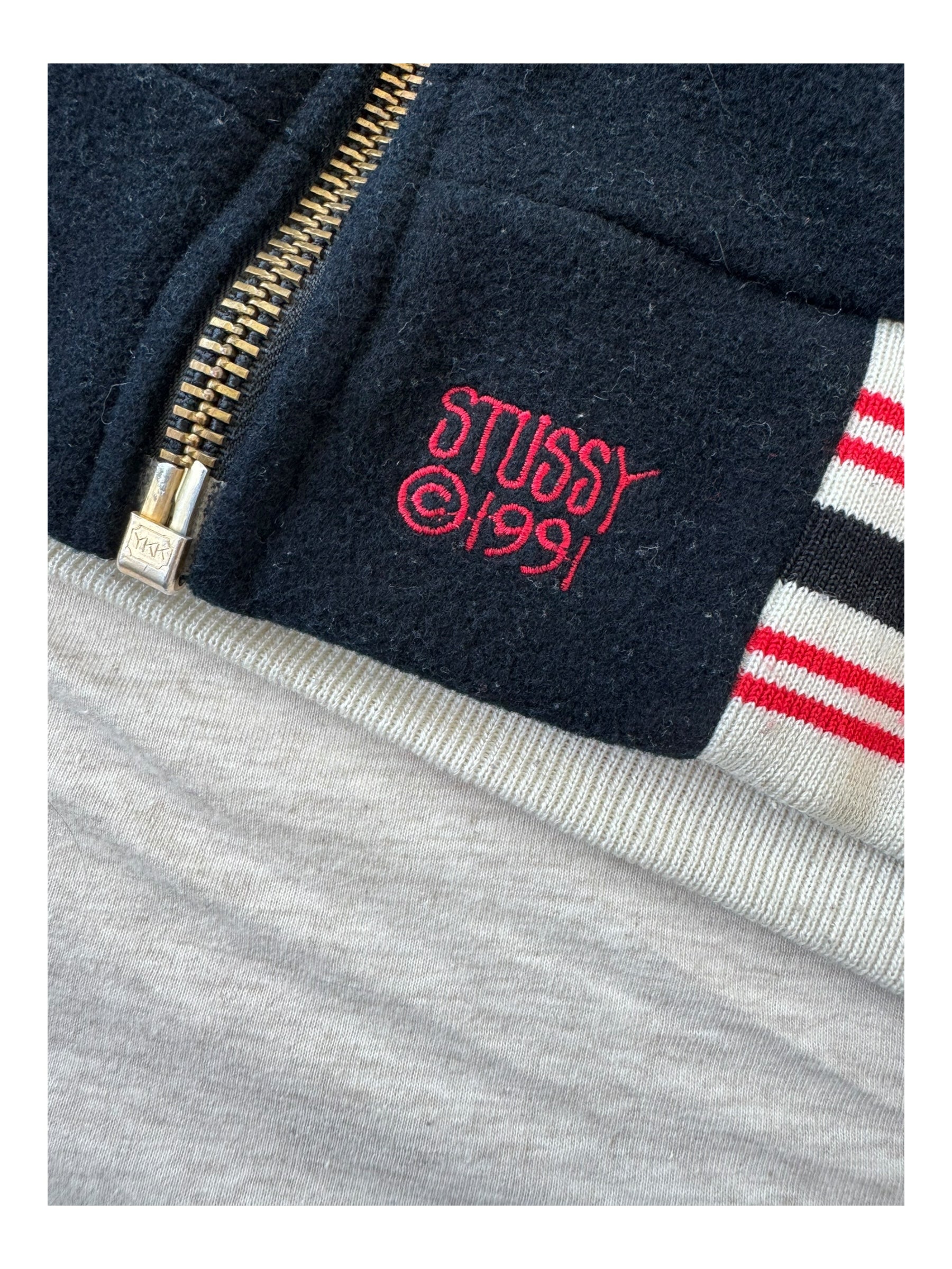 Stussy 90s 1991 Surf Jacket Fleece Burly Gear Size Medium