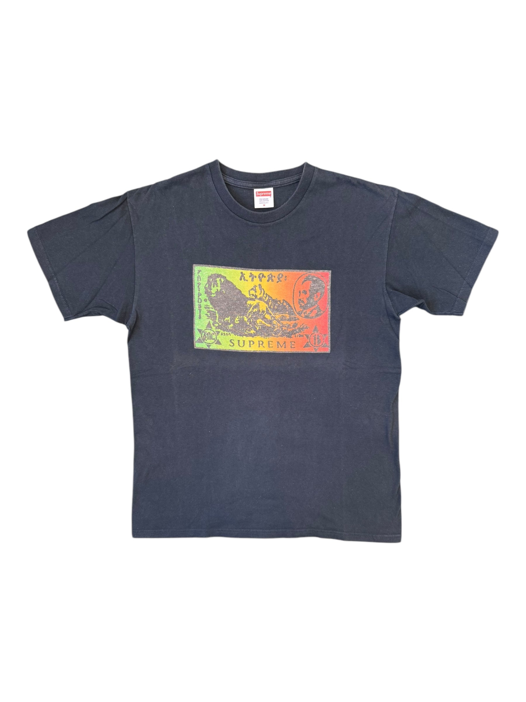 Supreme 2012 Ethiopia Tee Haile Selassie Black T-Shirt Size Medium