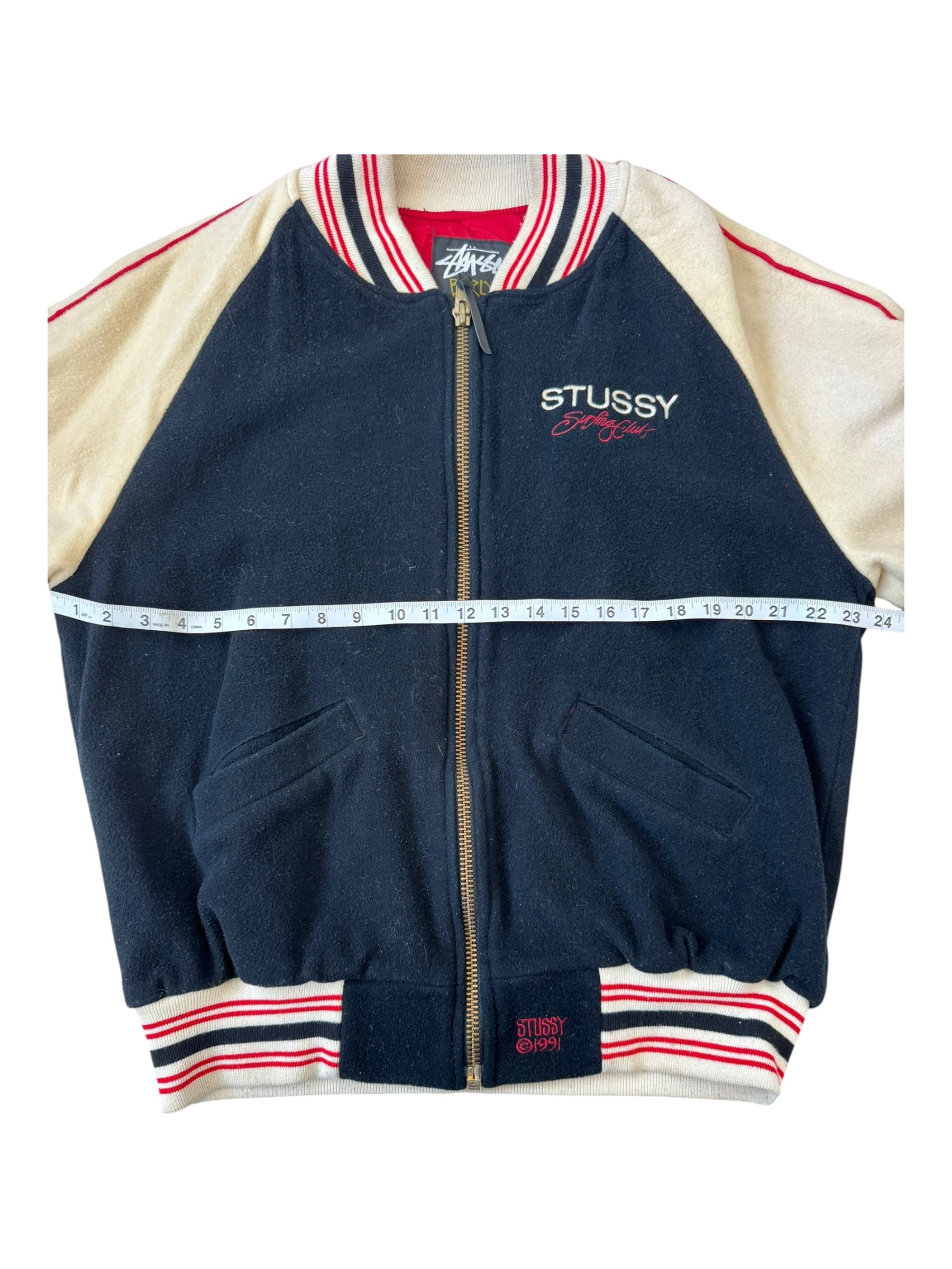 Stussy 90s 1991 Surf Jacket Fleece Burly Gear Size Medium
