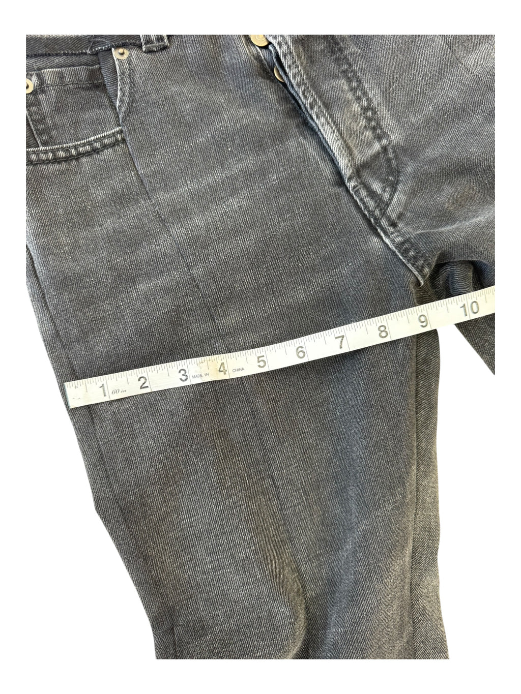 MM6 MAISON MARGIELA Size 1 Black Grey Split Leg Cotton Twill Wide Leg Jeans