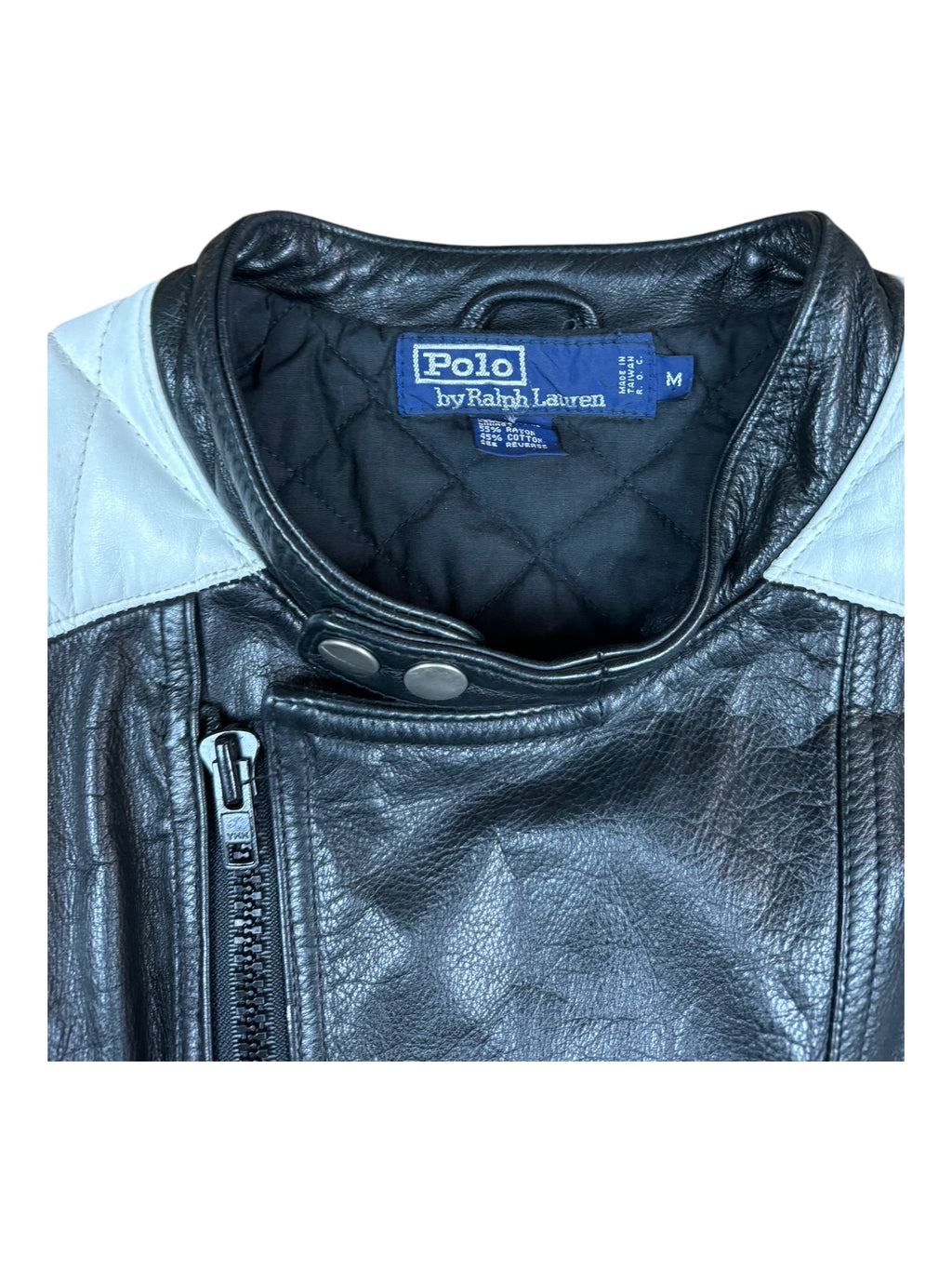 Polo Ralph Lauren 90s 1992 Alpine Ski Team Racing Leather Jacket Size Medium