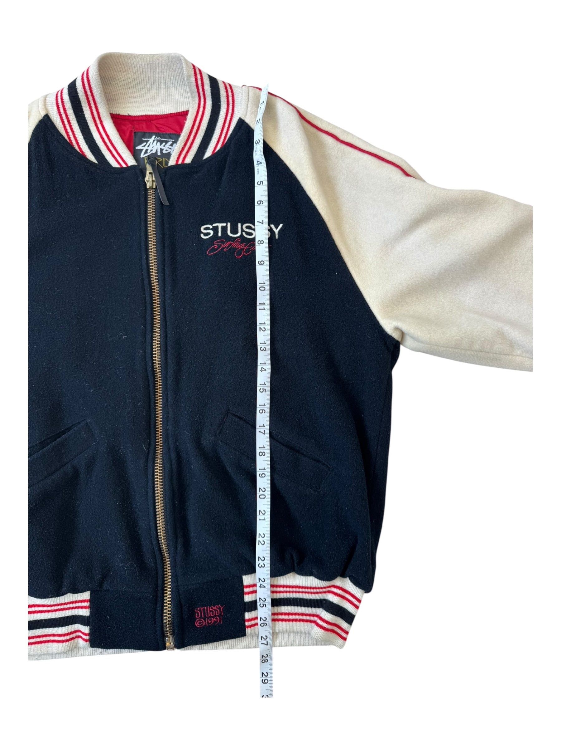 Stussy 90s 1991 Surf Jacket Fleece Burly Gear Size Medium