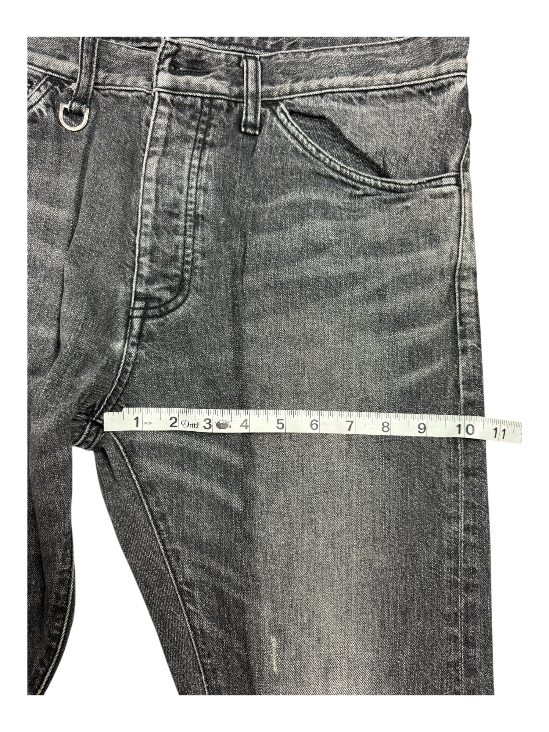 Stussy x Mastermind Black Denim Jeans Skull & Crossbones No Button Size 30/32