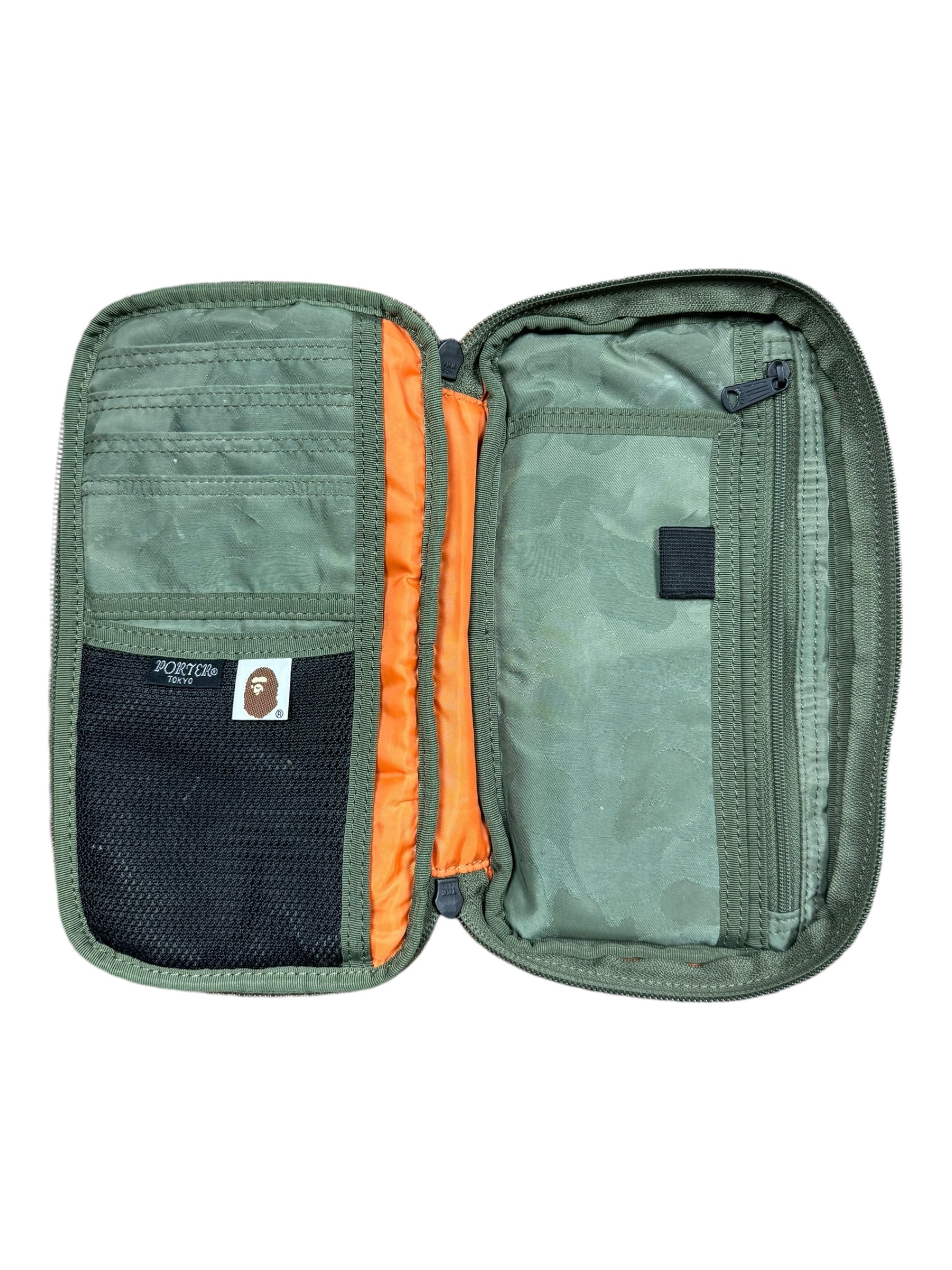 Bape 00s Bape x Porter Zip Up Wallet Travel Pouch Camo